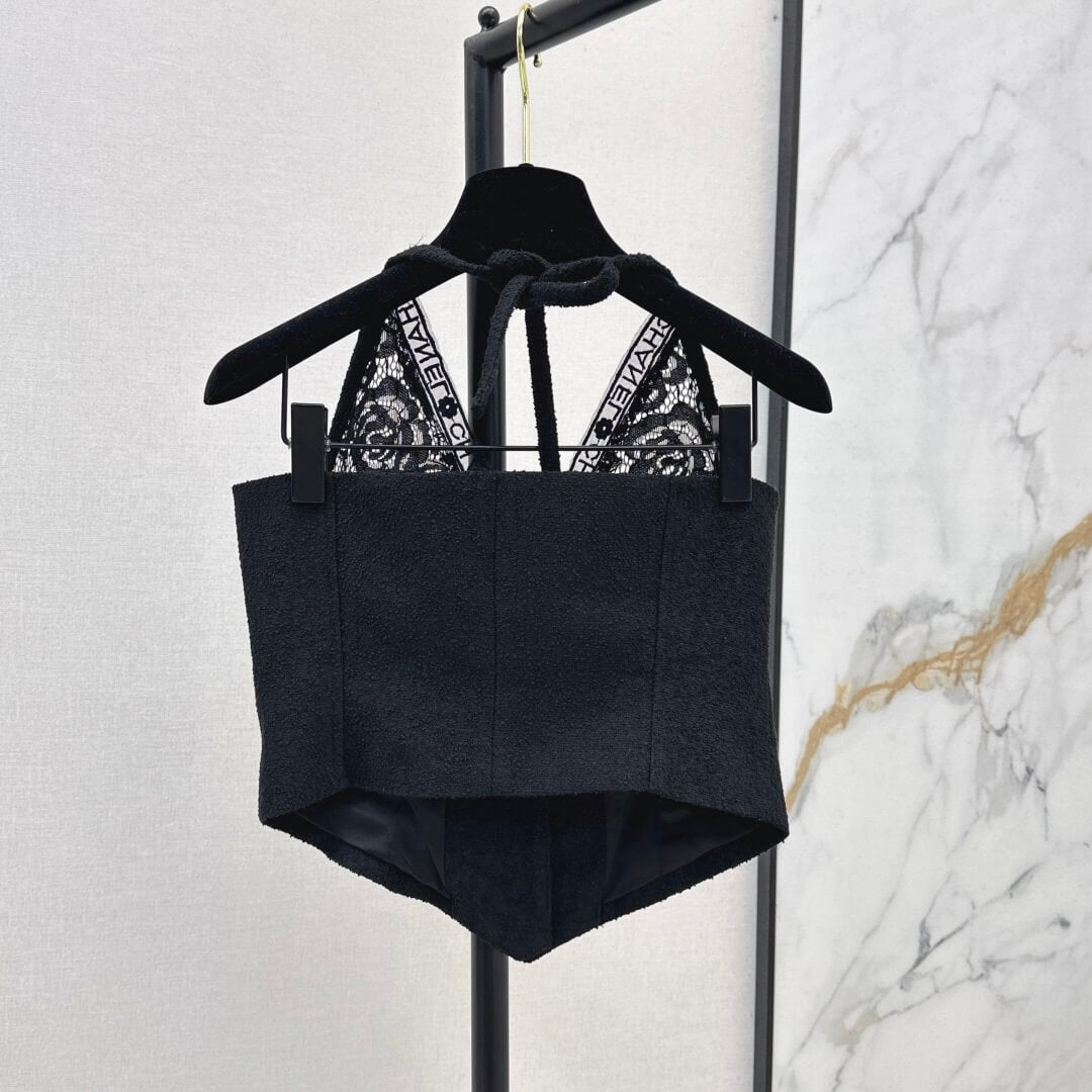 Sexy Lace Bandeau Halter Neck Top