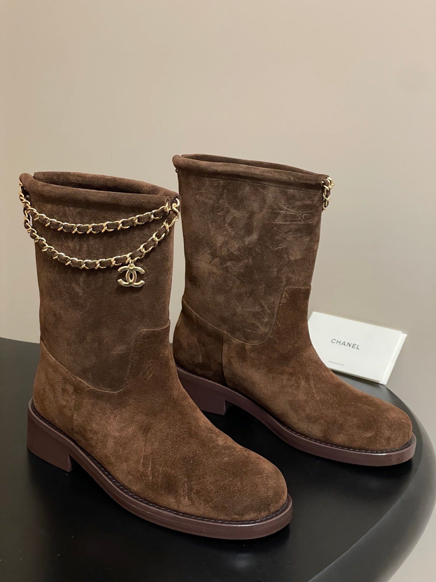 Chain boots suede short boots