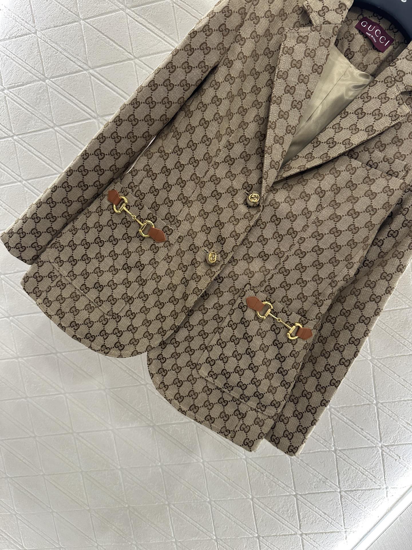 25fw Flip collar jacquard suit jacket