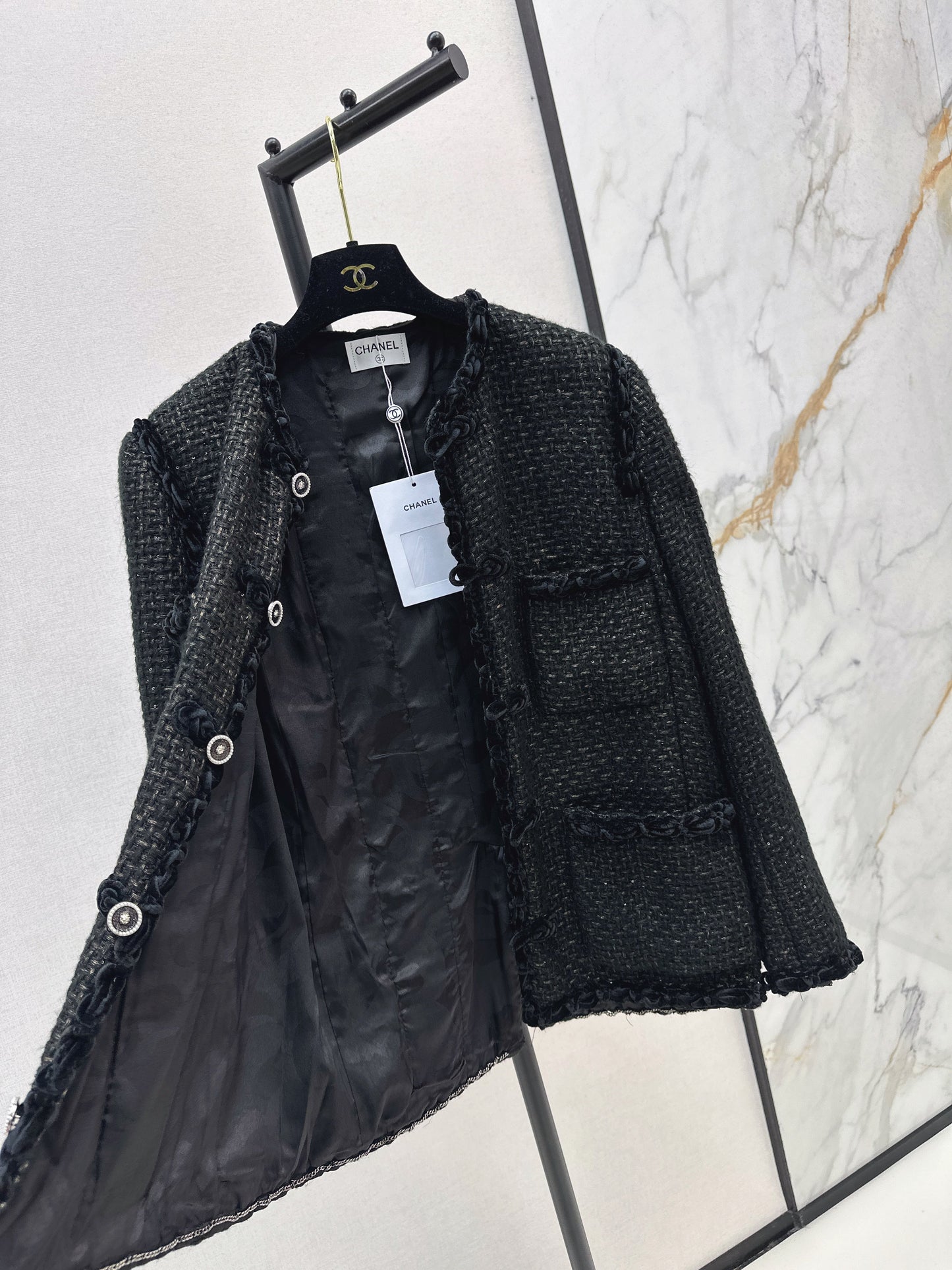 25fw Woven jacket with buckle decoration