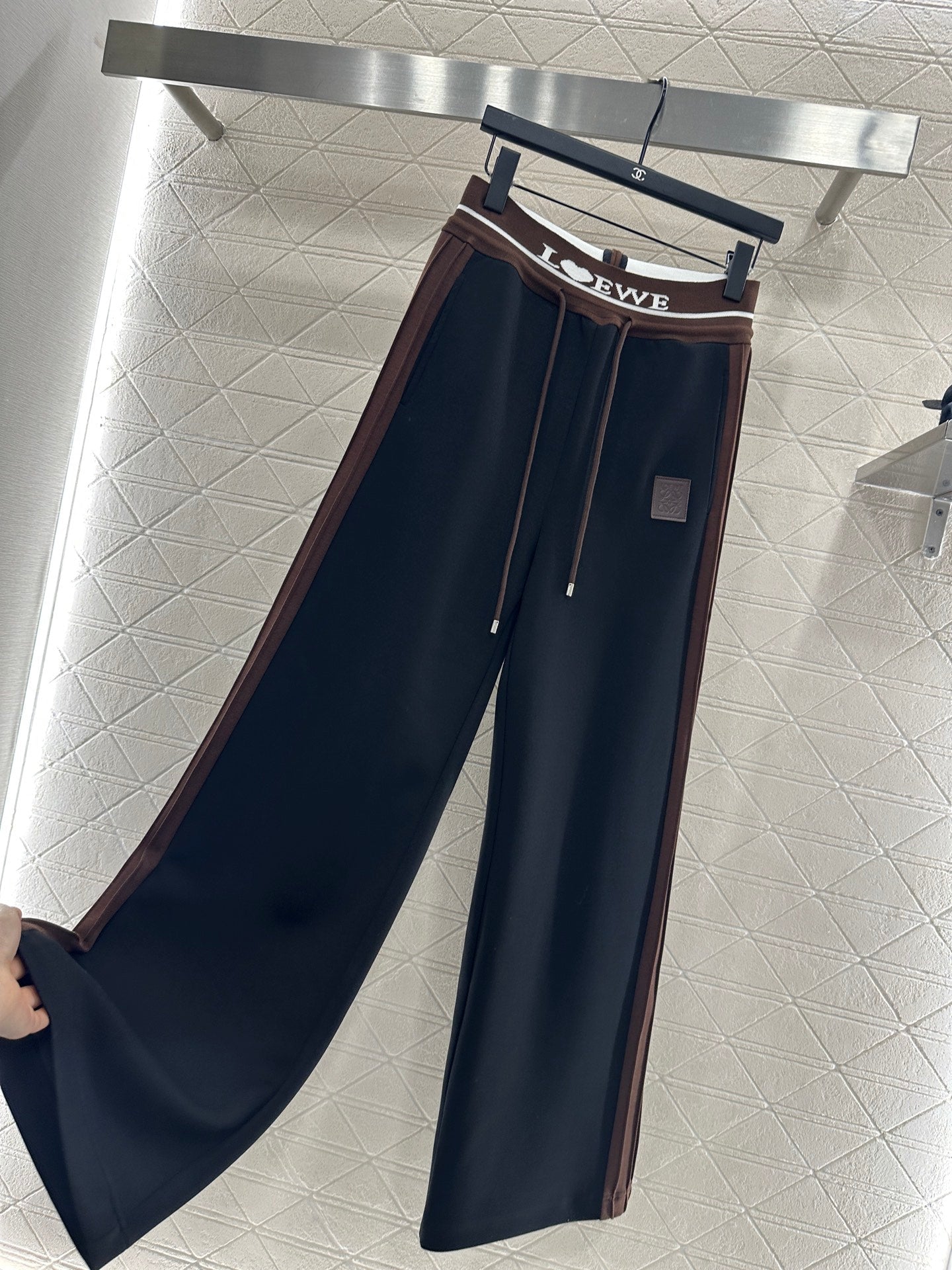 25fw Drawstring webbing wide leg pants