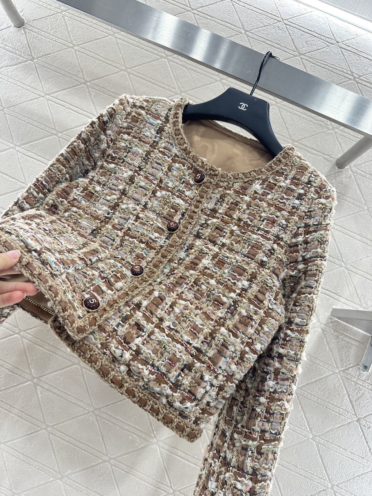 25fw Woolen edge tied jacket