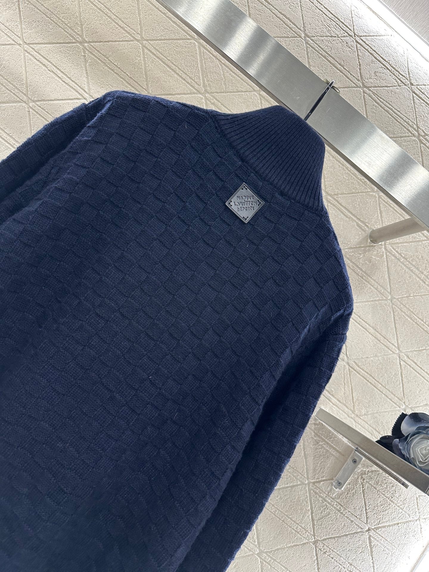 25fw High neck zipper knitted pullover sweater