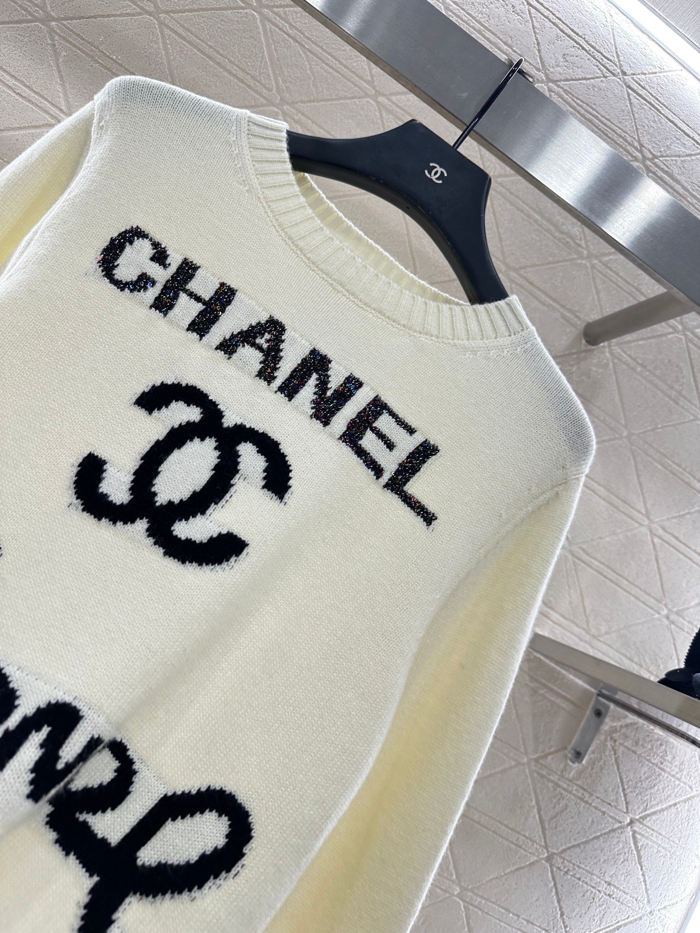 25fw Letter logo loose knit top