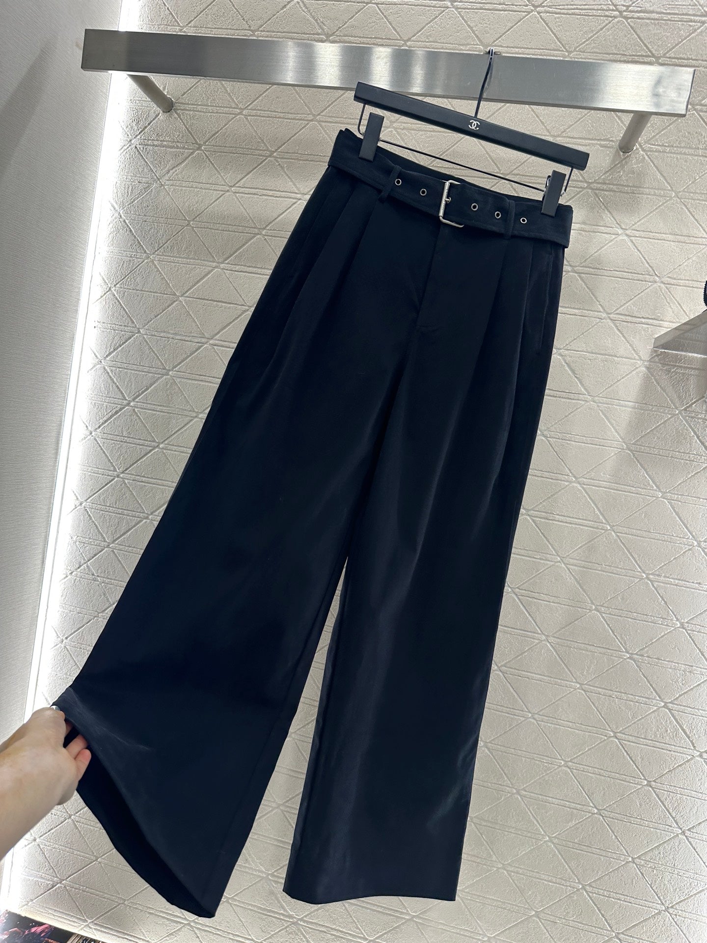 25fw Belt wide leg pants
