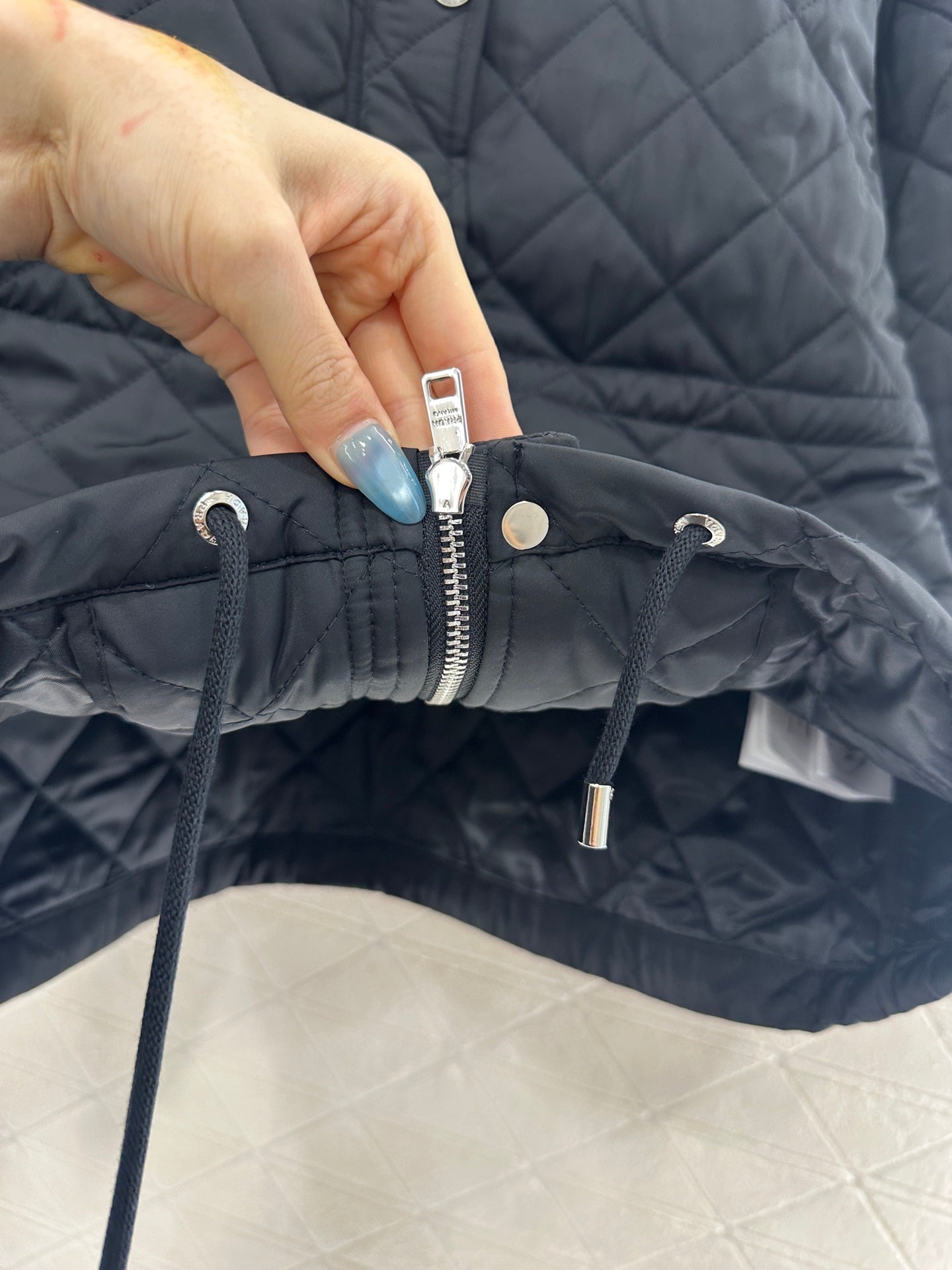 25fw Hooded drawstring waistband cotton jacket