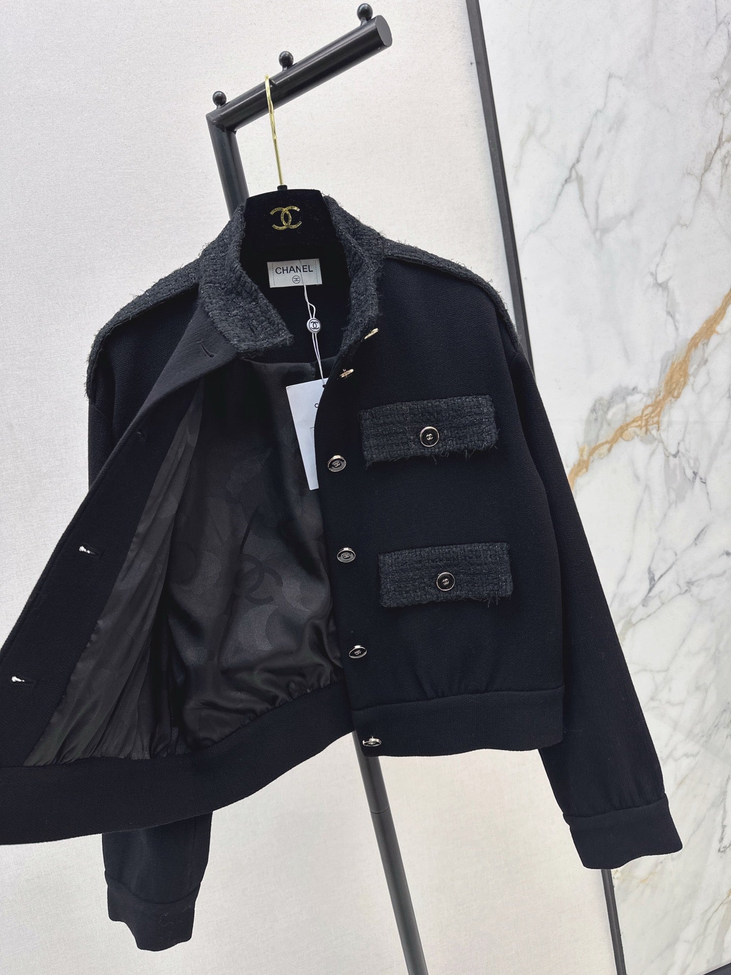 25fw Wool jacket with contrasting pockets