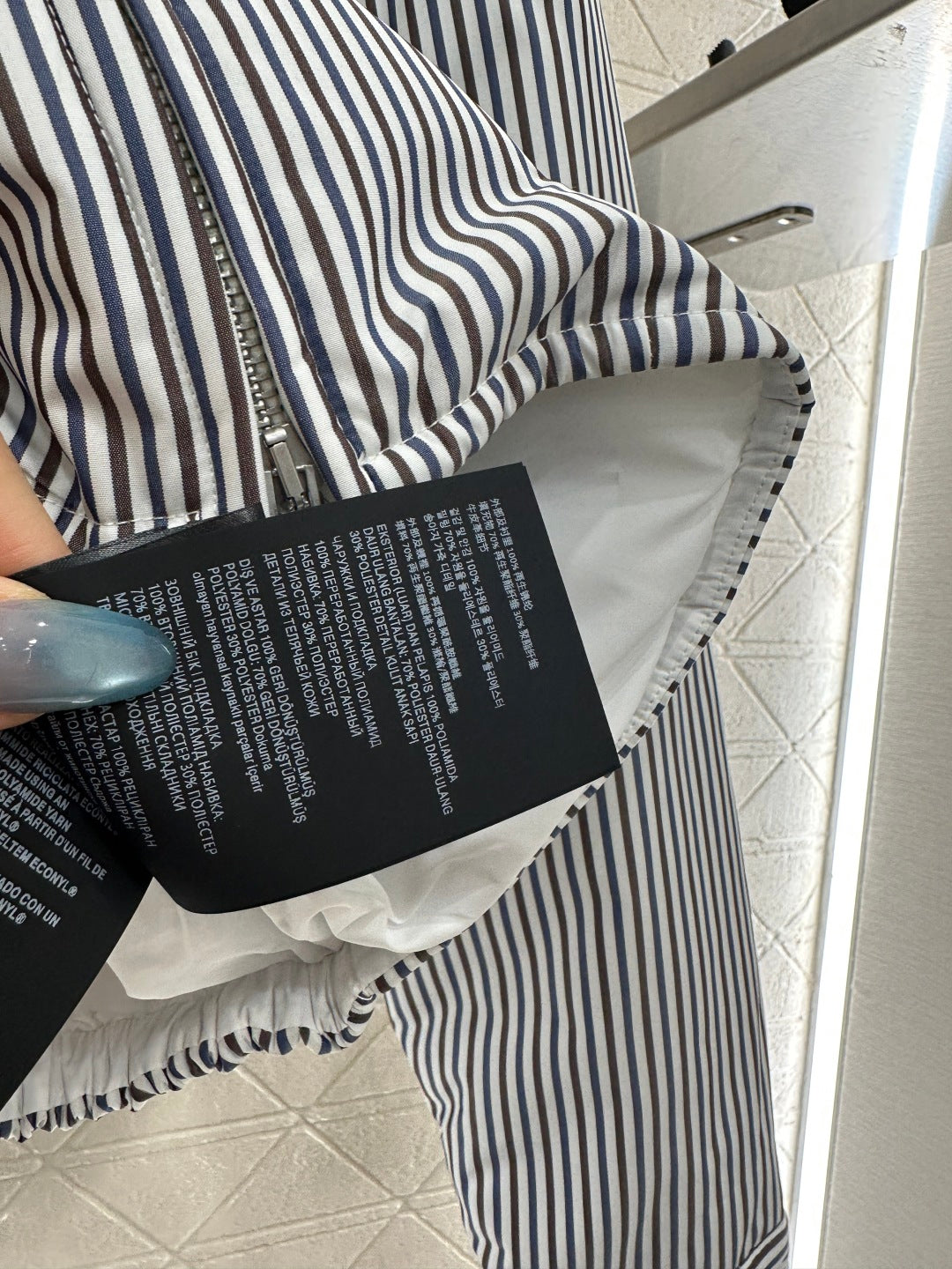 25fw Hooded striped cotton jacket