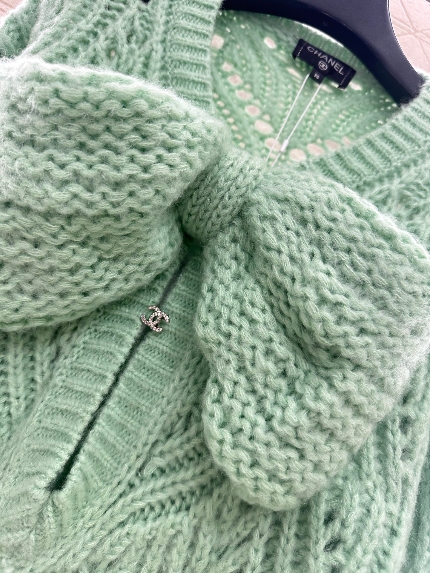 Bow hollow knitted skirt