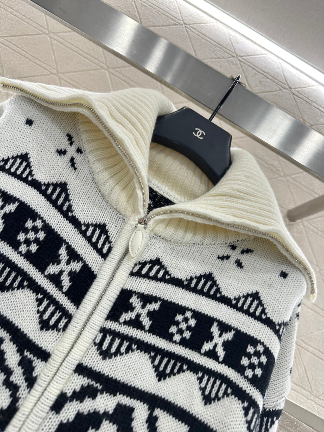 Collar Zipper Fel Island Knitted Coat