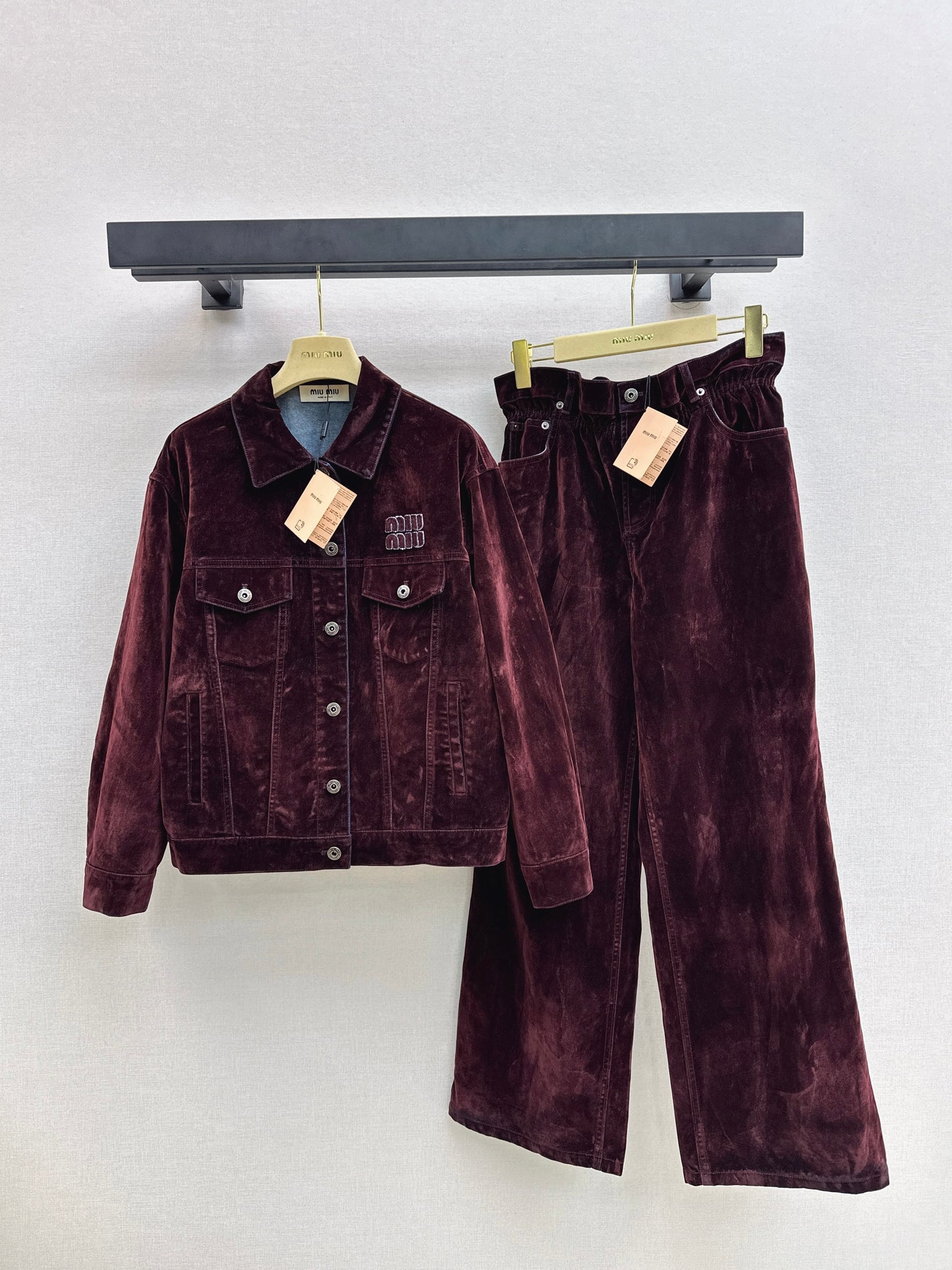 Velvet off shoulder jacket