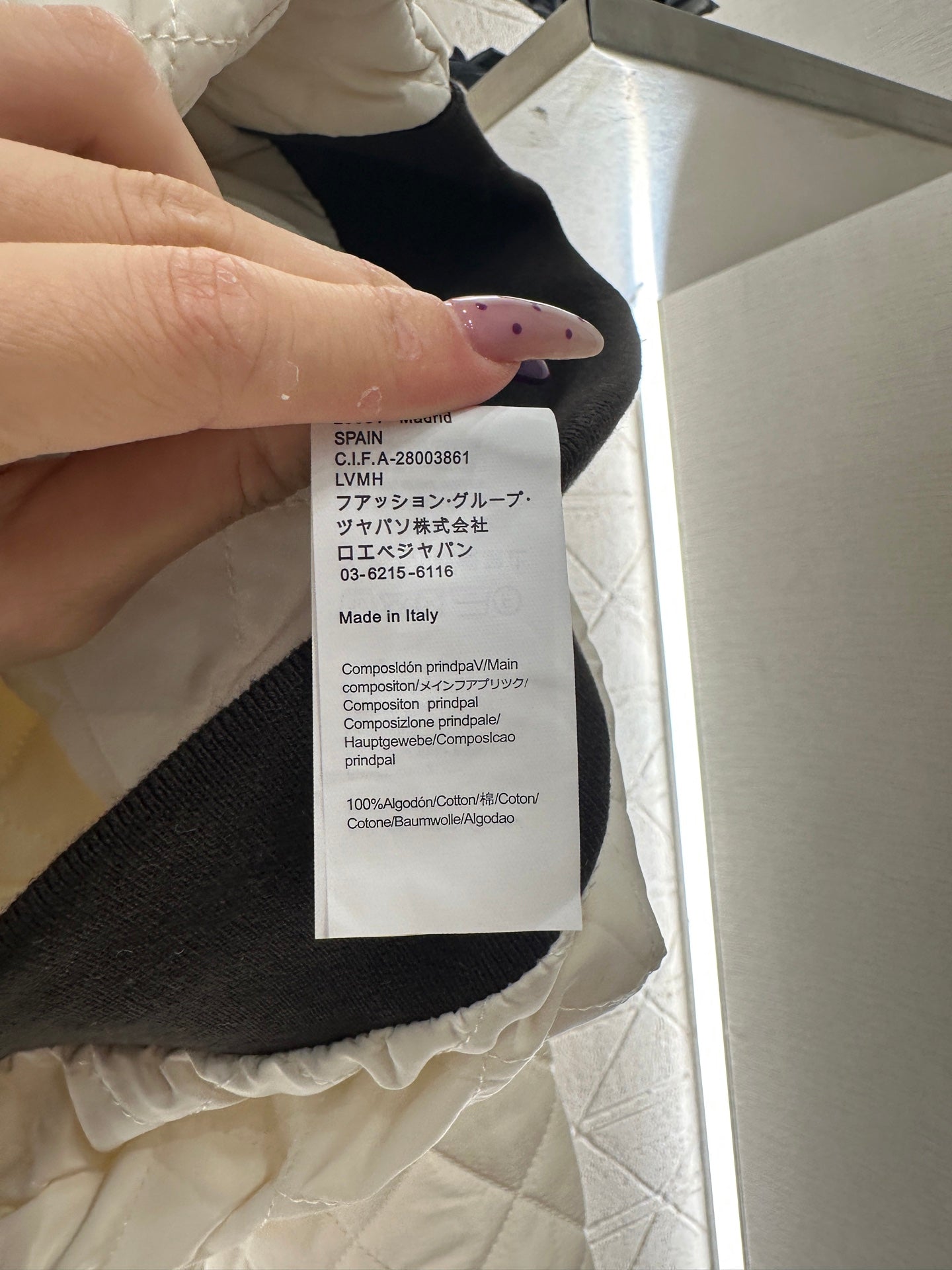 Corduroy collar diamond patterned cotton jacket