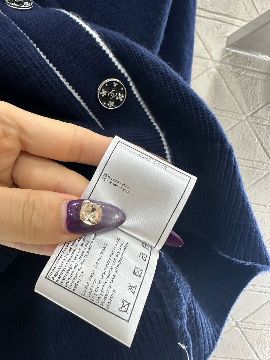 Letter V-Neck Knit Cardigan