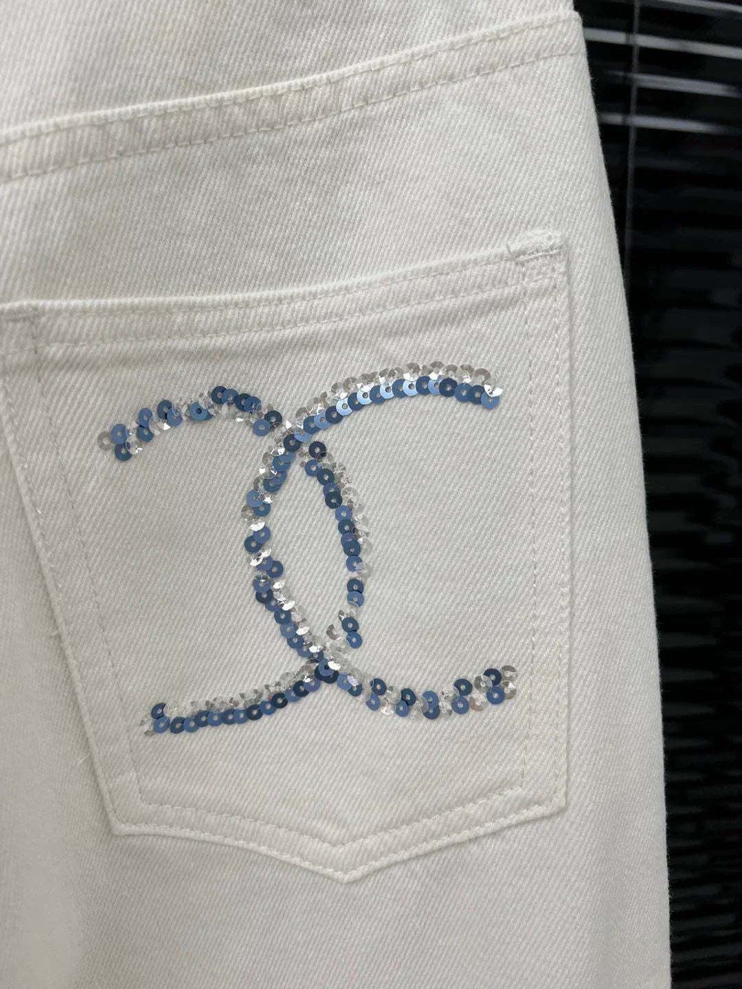 25ss gradient sequined back pocket jeans