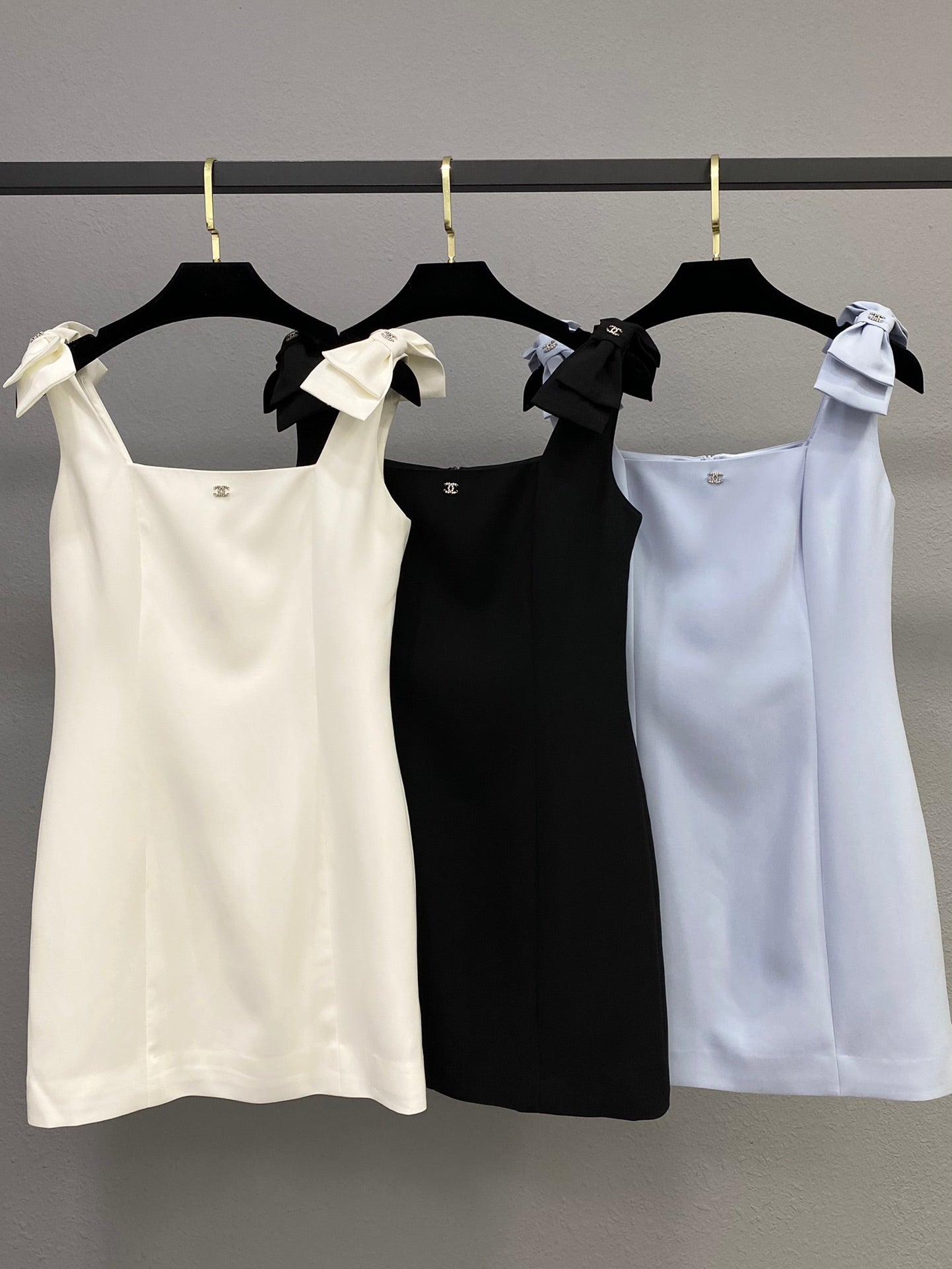 25ss new bow-decorated sleeveless vest dress