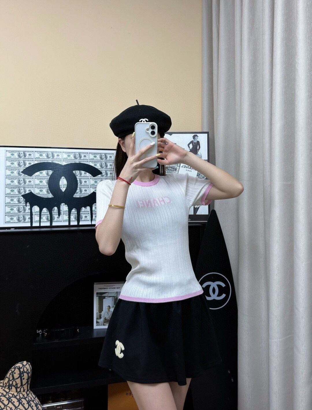 25 Spring and Summer New Color-contrast Striped Round Neck Short Sleeve