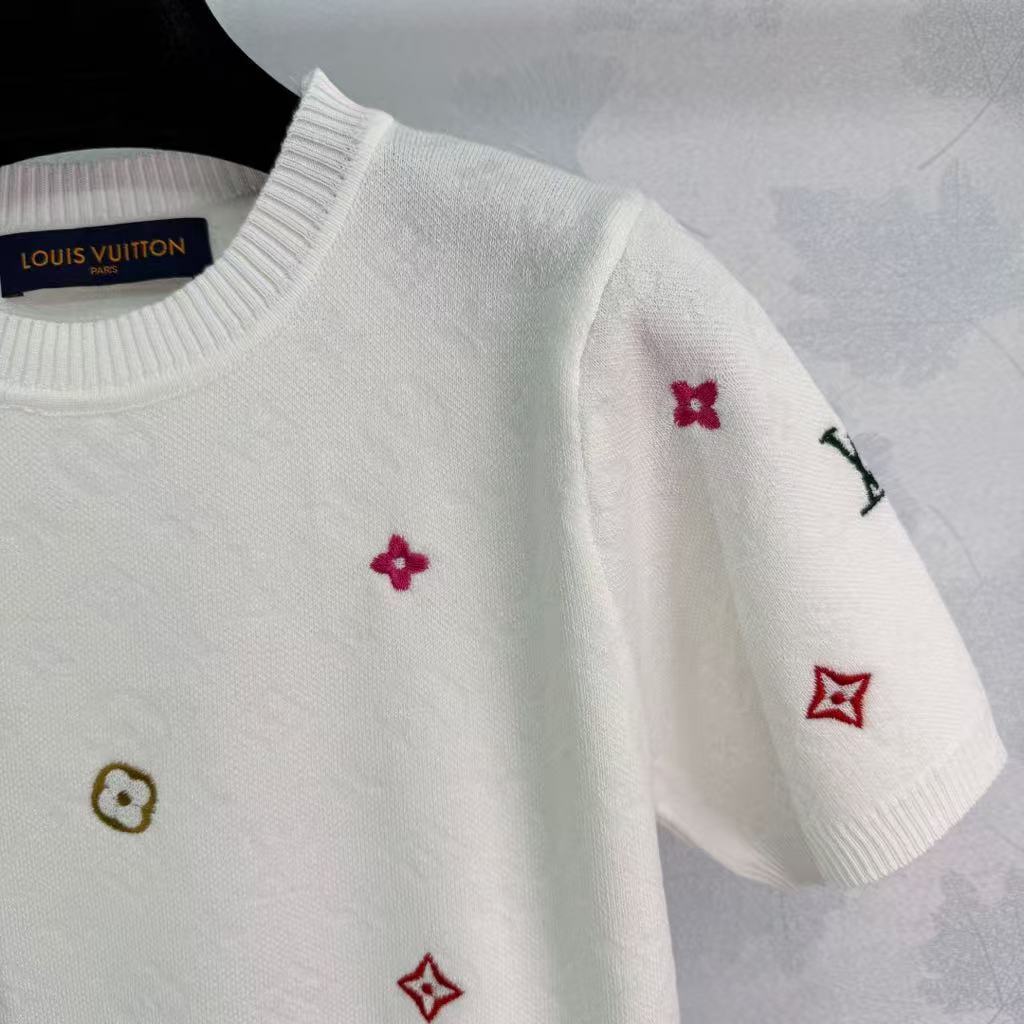 25SS Knitted round neck short sleeved shirt)