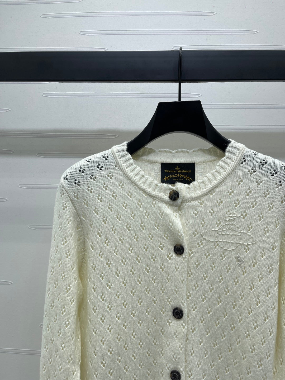 2025 Early Autumn New Floral Hollow Round Neck Long Sleeve Cardigan