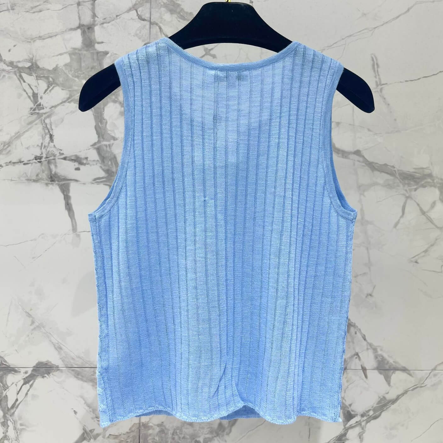 Elegant Knit Vest with Decorative Colored Buttons