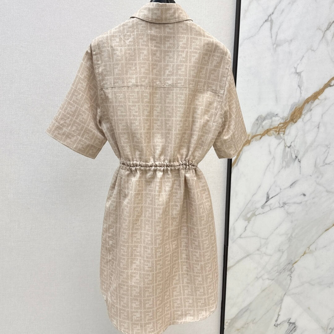 Casual Chic Letter-Print Shirt Dress