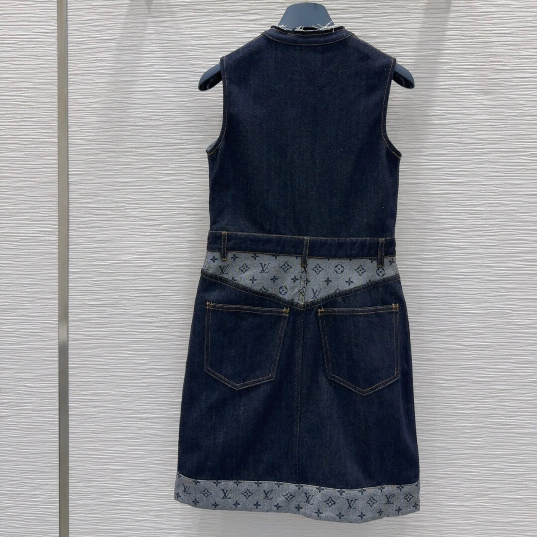 Modular Zip-Front Denim Dress