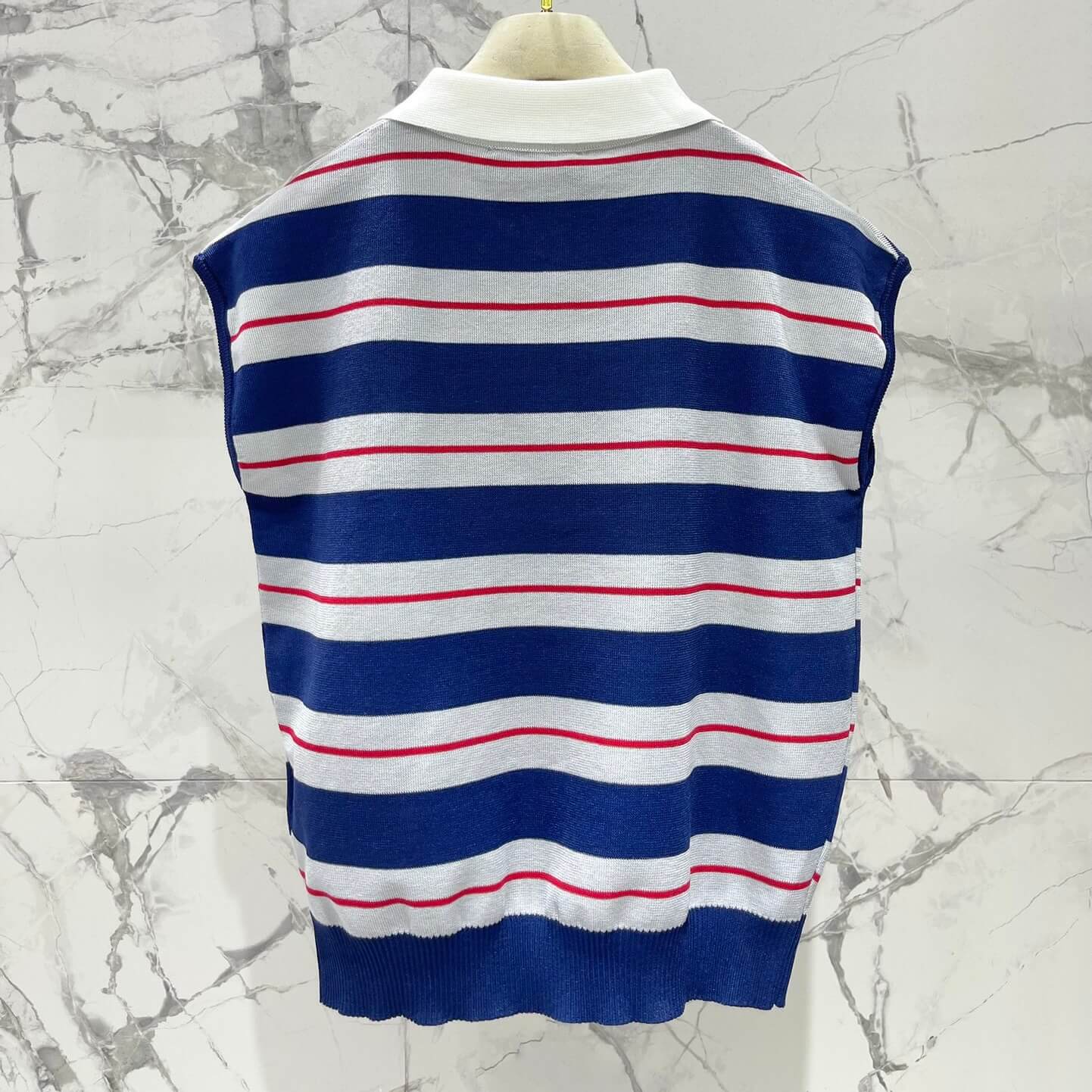 Color-Blocked Stripe Knit Blazer