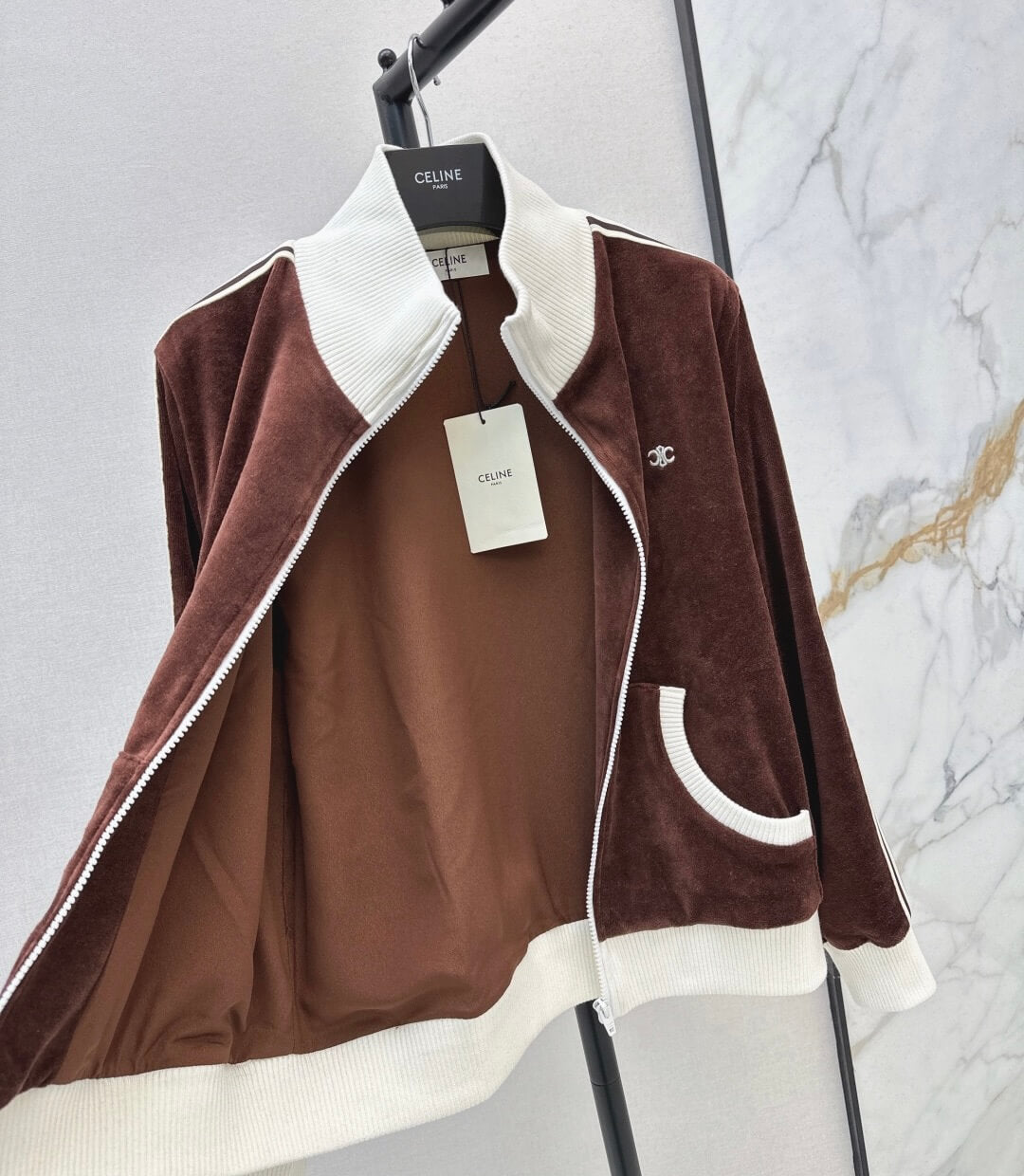 Classic Color-Block Velvet Blazer