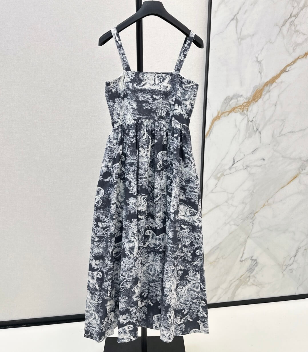 Minimalist Jungle Print Strappy Dress