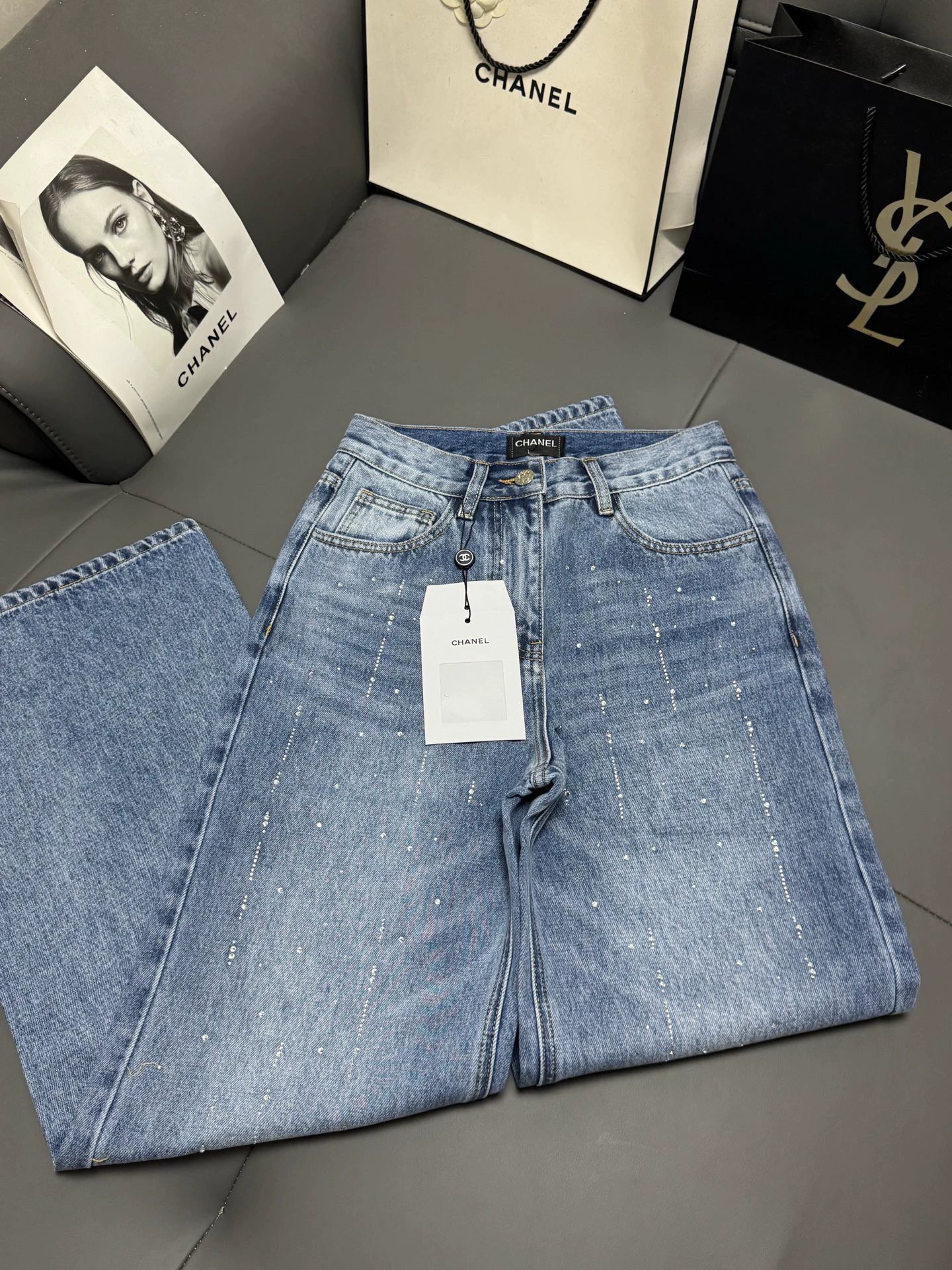 25fw Hot stamping straight leg jeans