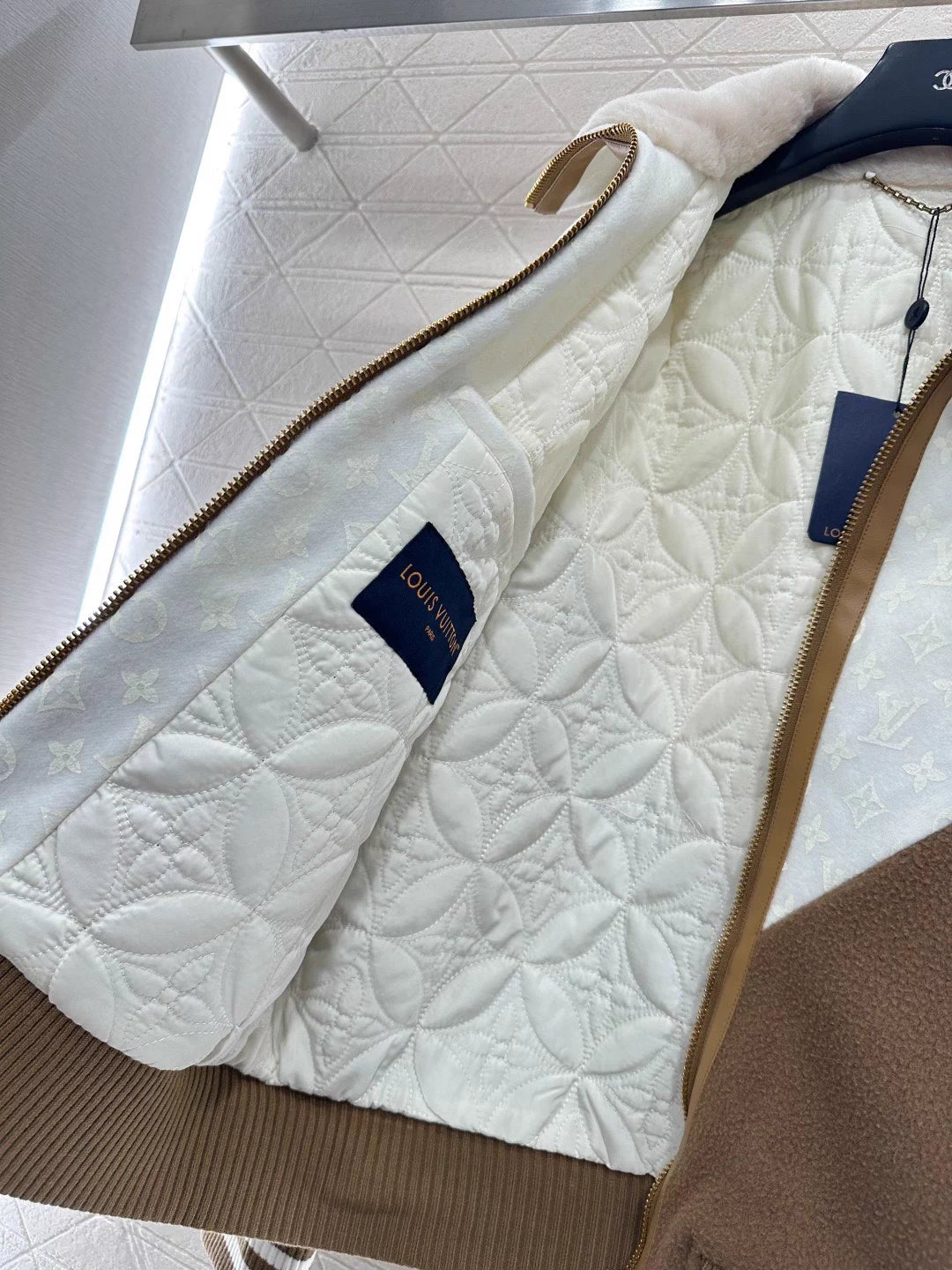 Printed Color-Blocked Down Jacket