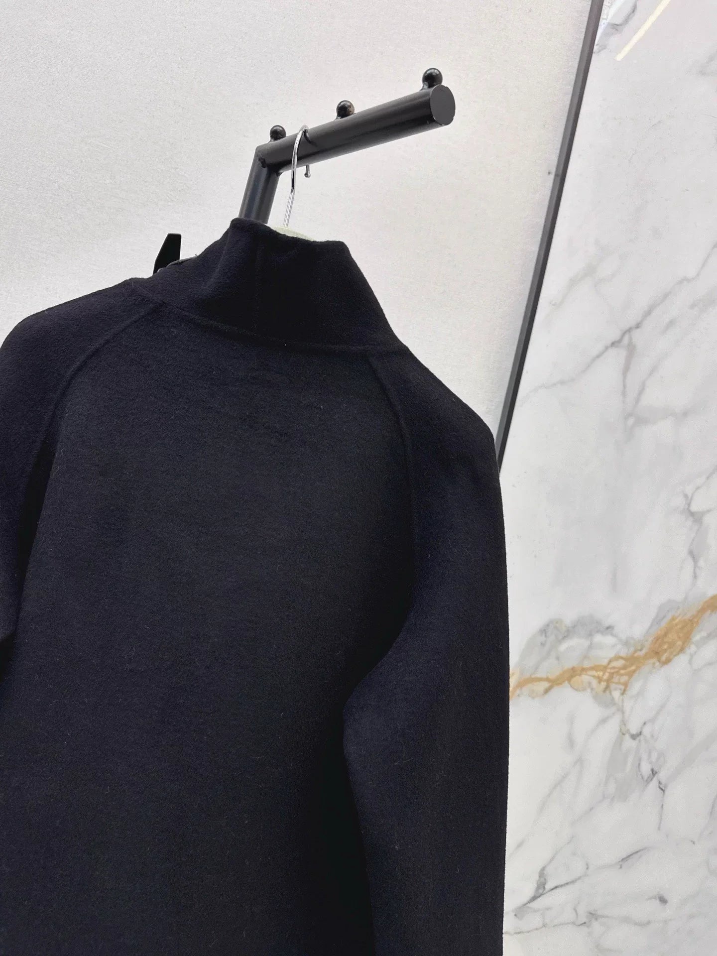 Double-sided wool stand-up collar coat