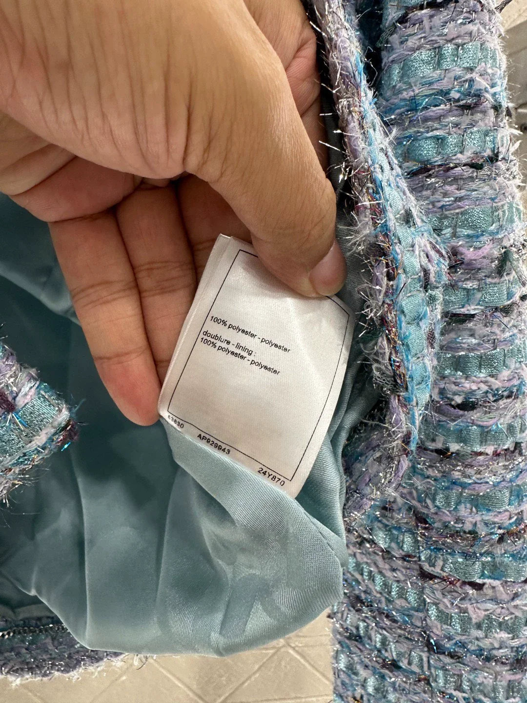 25fw Woolen striped round neck dress jacket