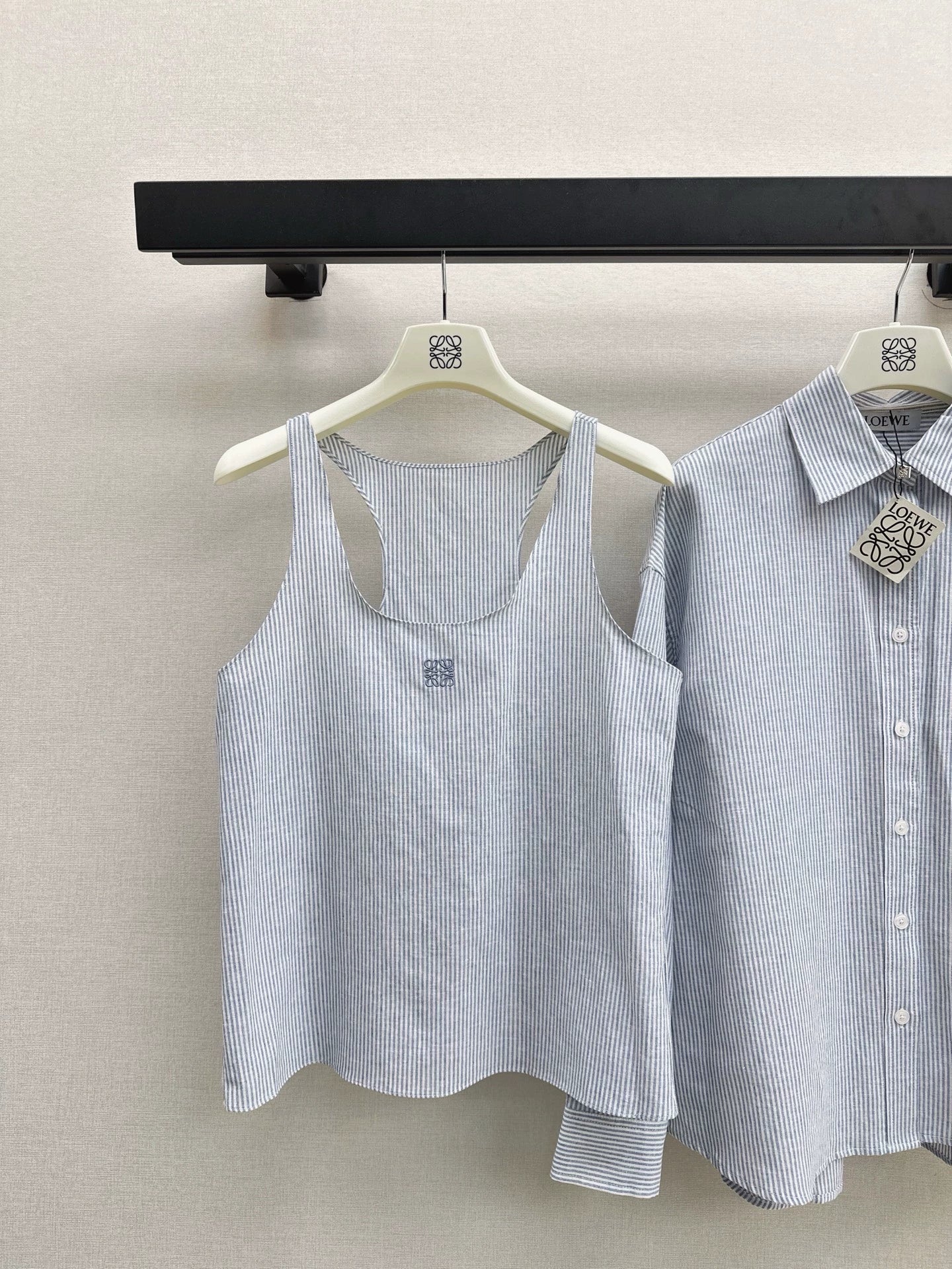 25fw Blue striped two-piece set