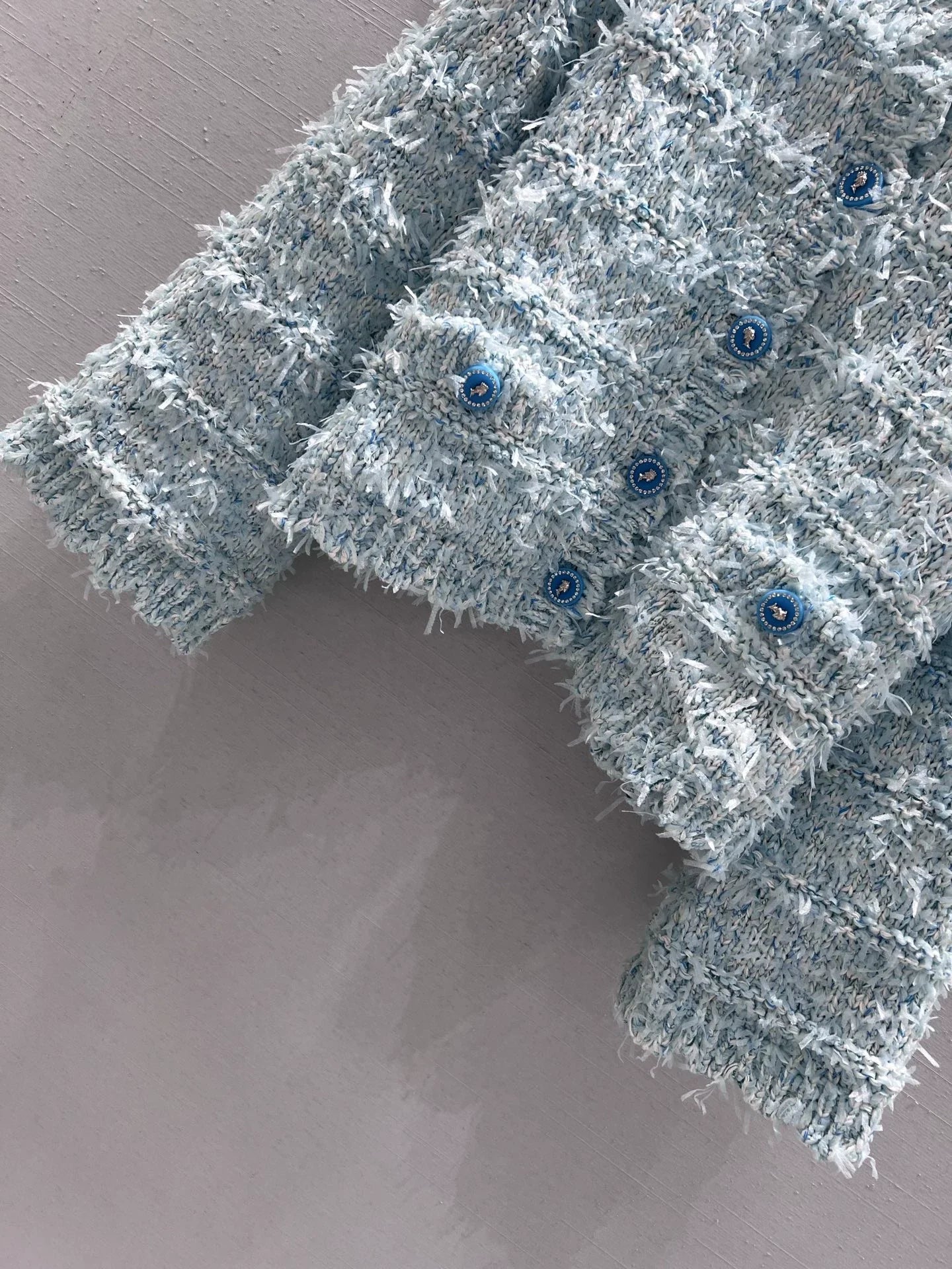 Wool blend tweed cardigan