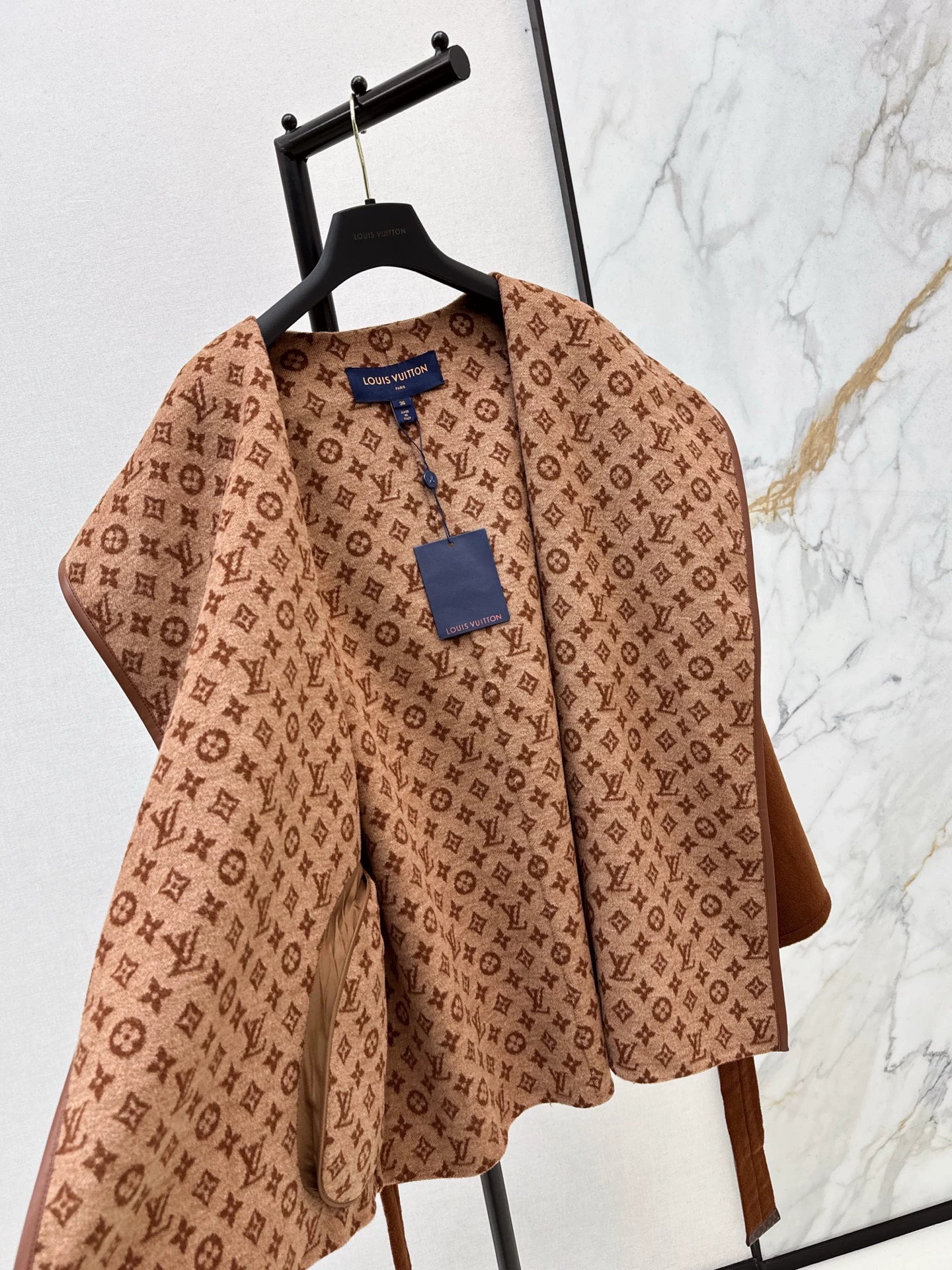 Double sided wearable classic wrap style short hooded jacket