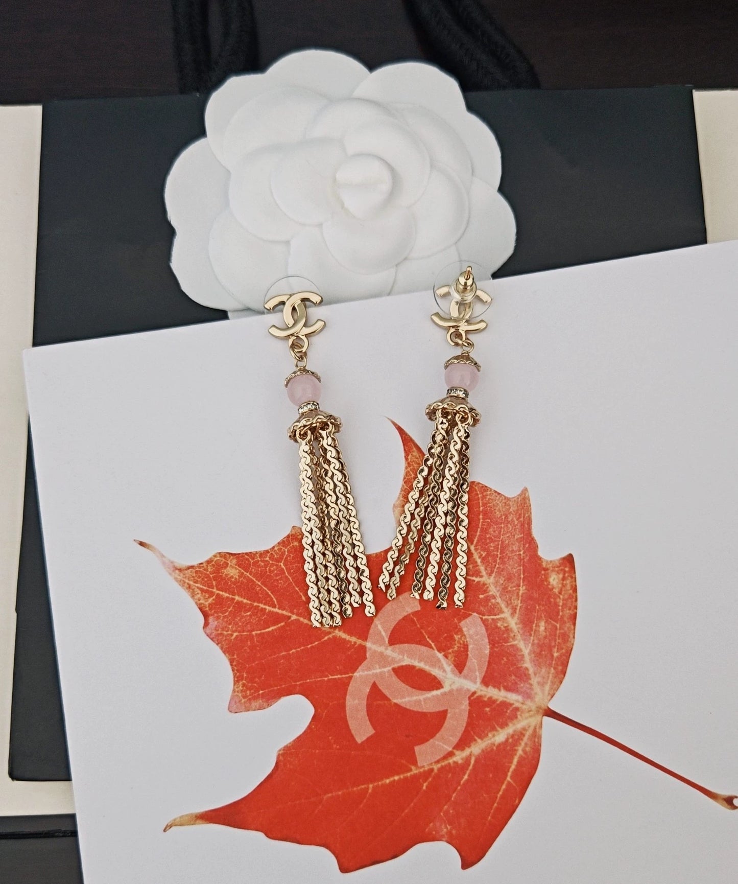 Pink tassel earrings