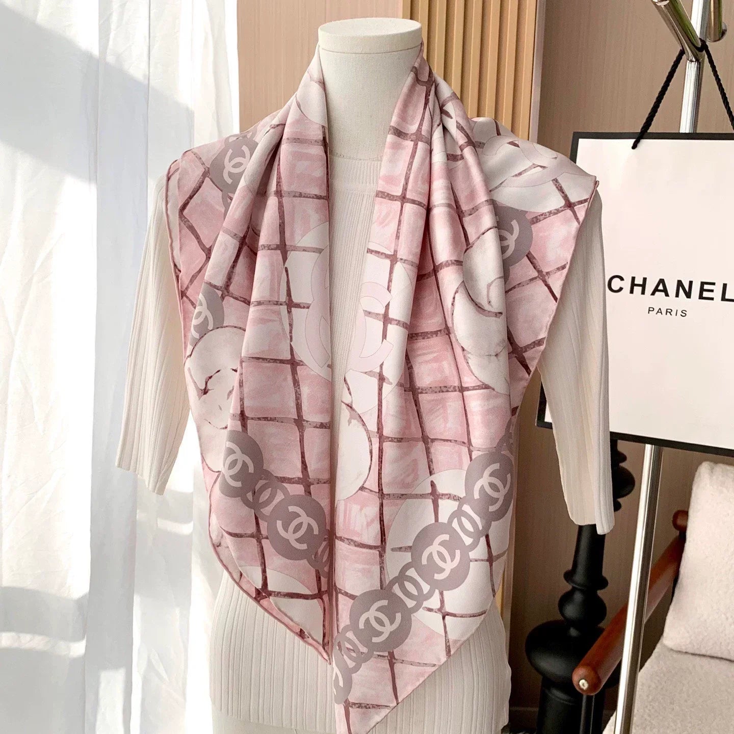 C 25 Camellia Pink Scarf