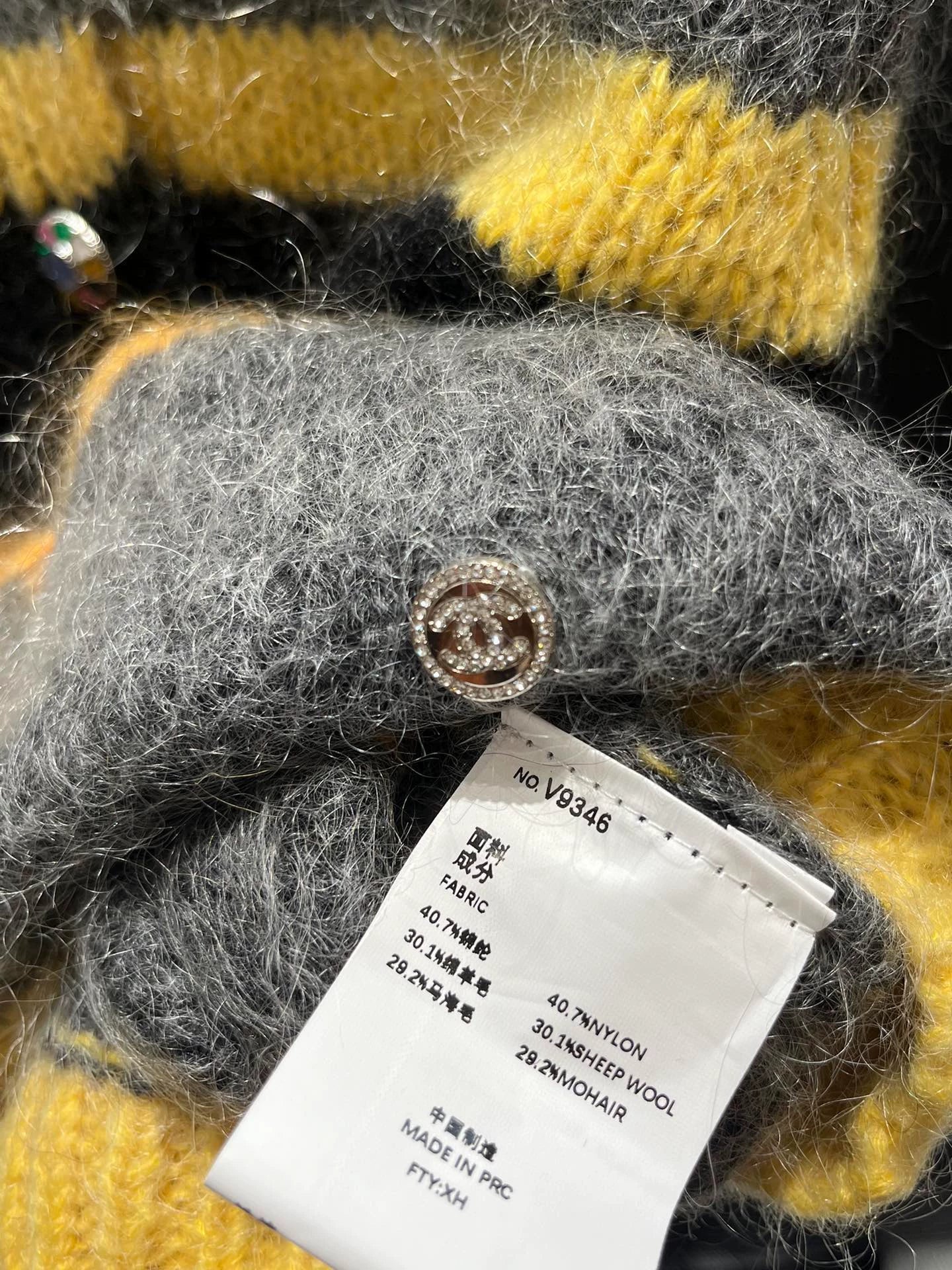 Mohair color blocked striped vest