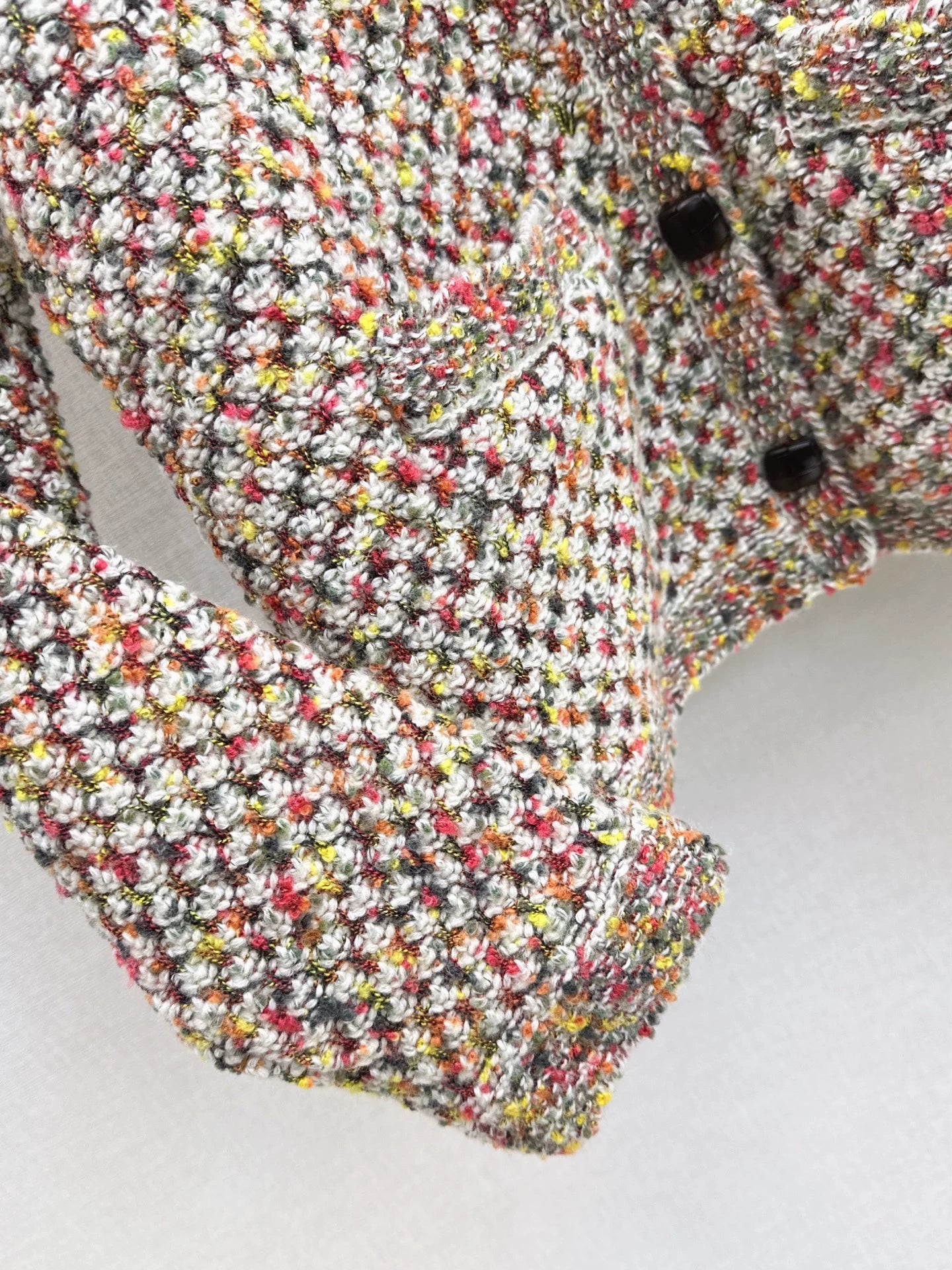 Flower yarn cashmere cardigan