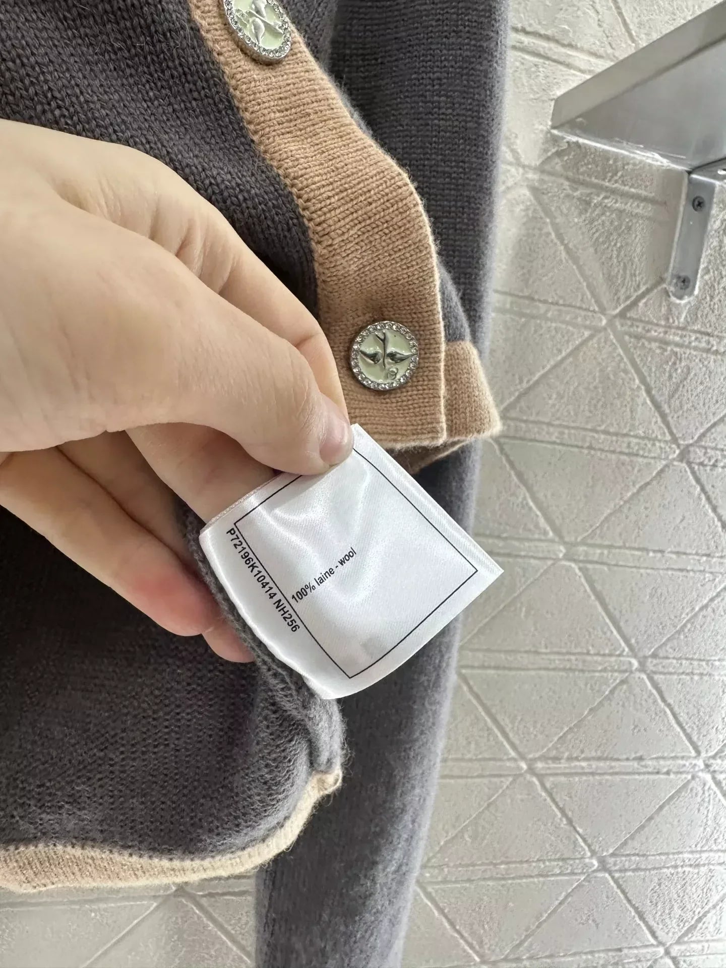 25fw Color blocking knitted cardigan