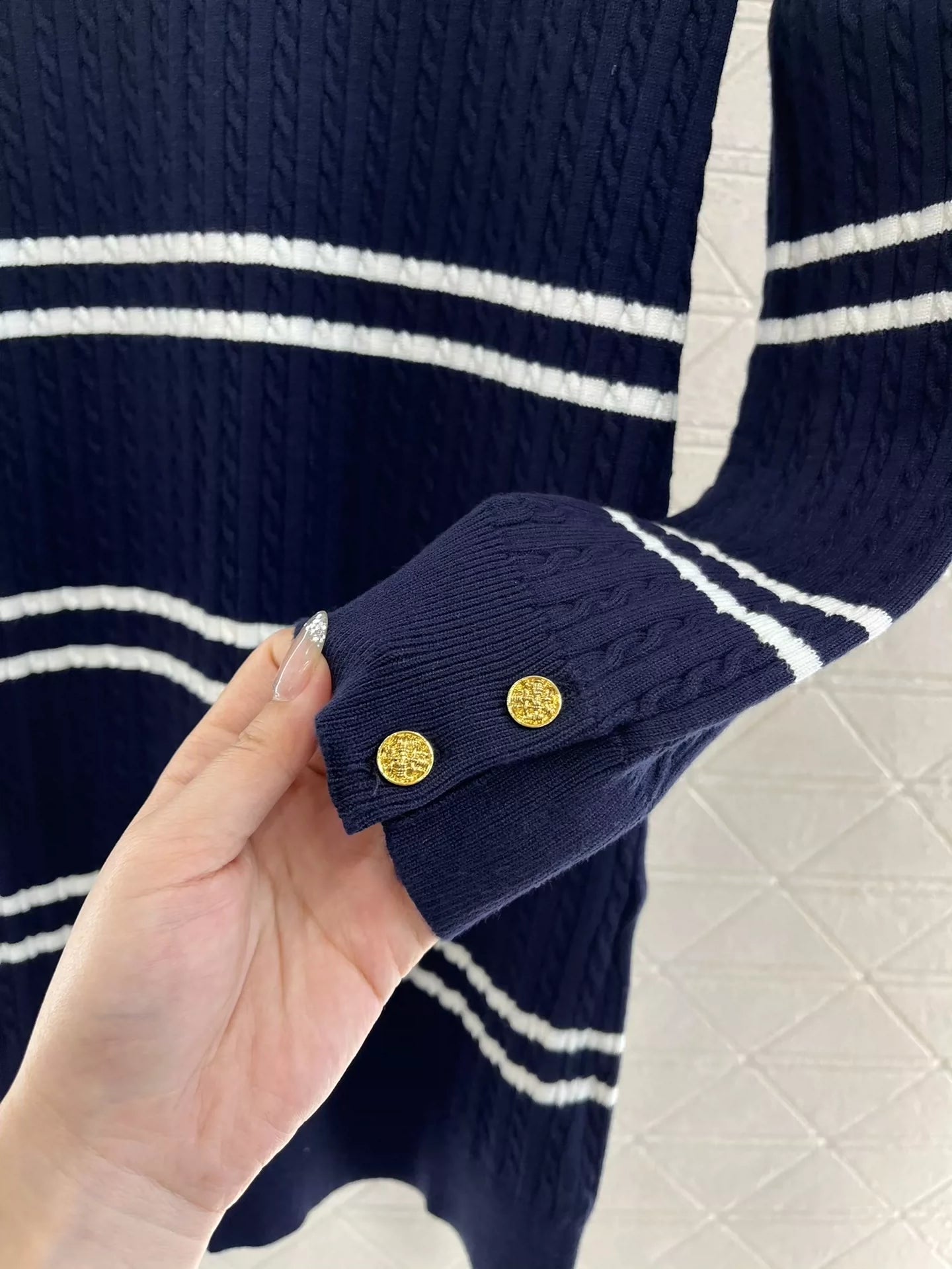 25fw Striped Knitted Dress