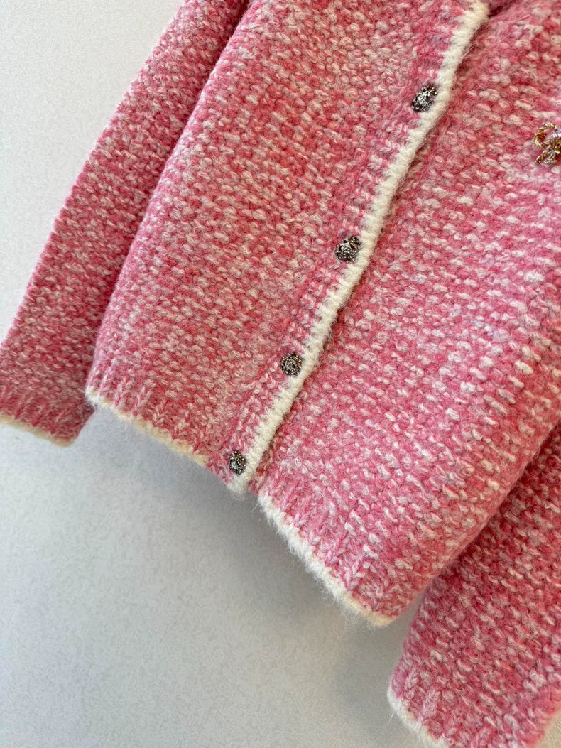 Pink knitted cardigan