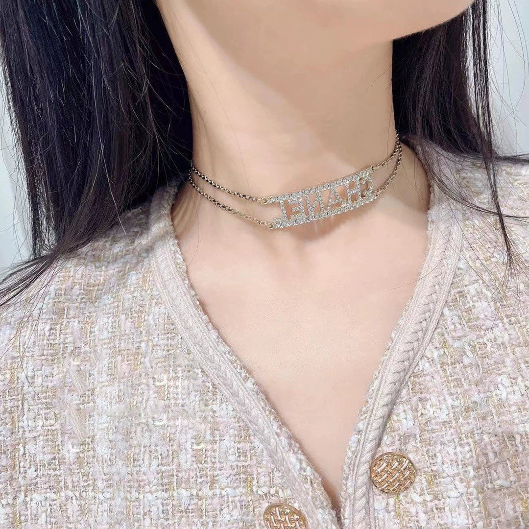 Full Diamond Letter Necklace