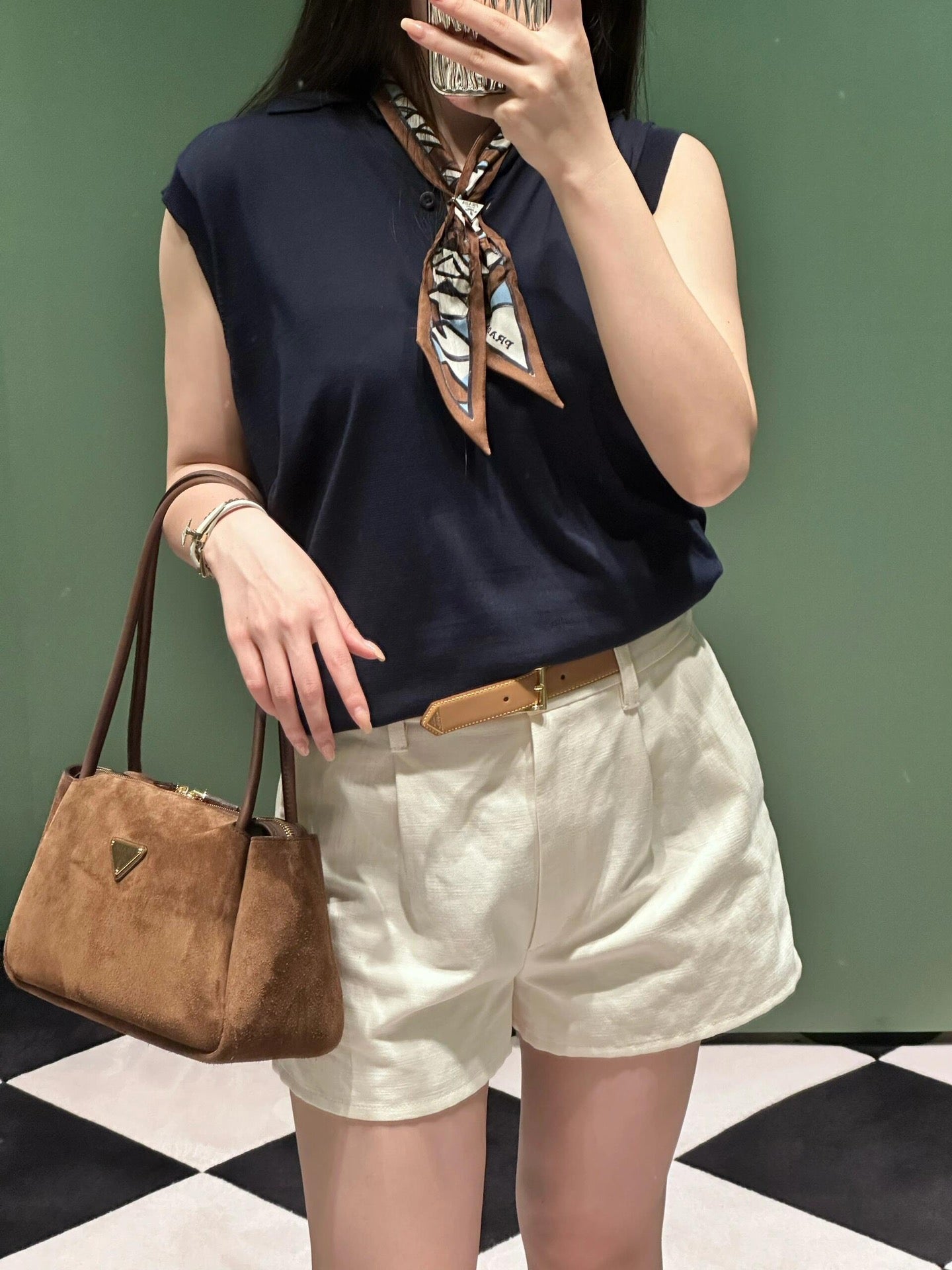 Medium Nubuck leather handbag