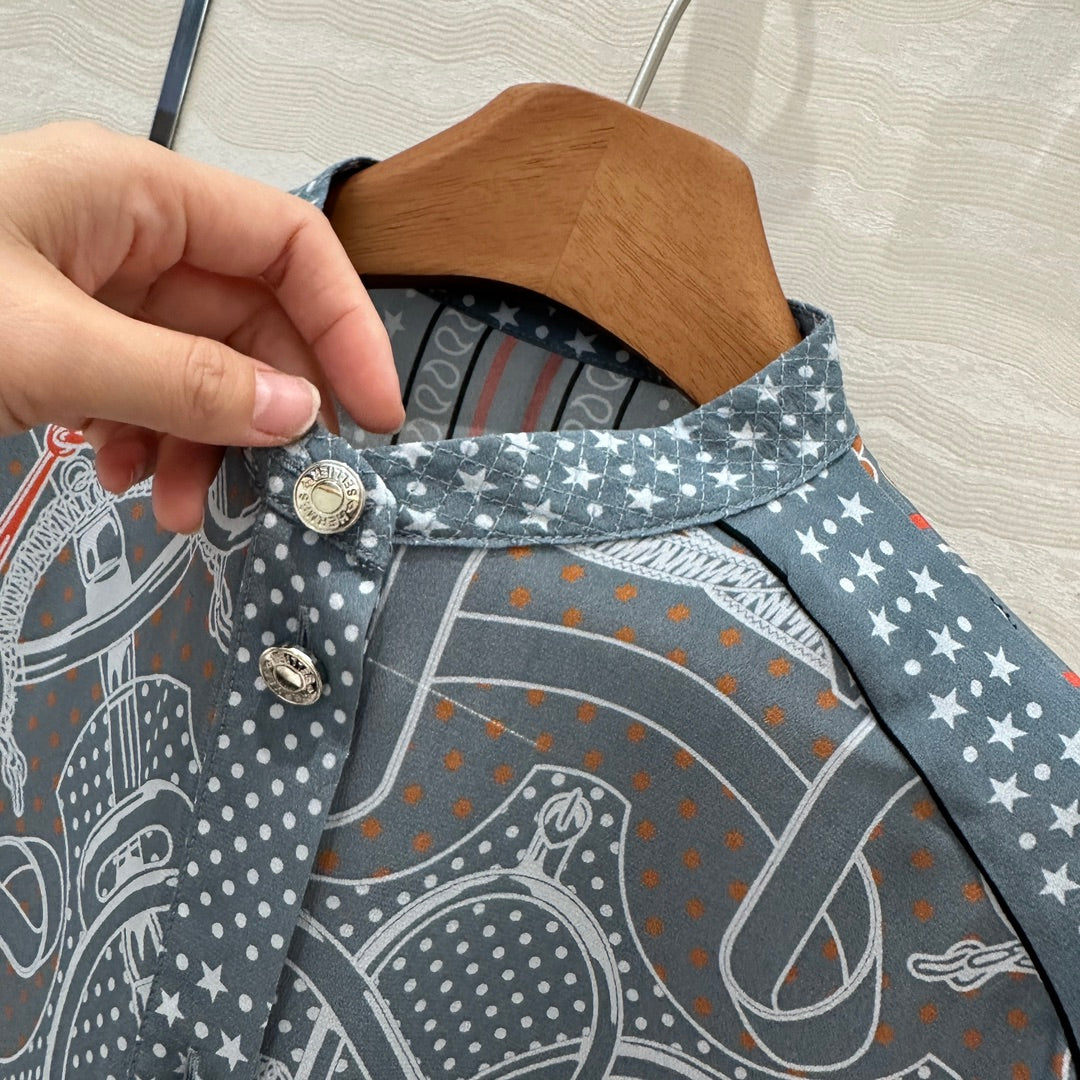 h 25ss silk buttons shirt