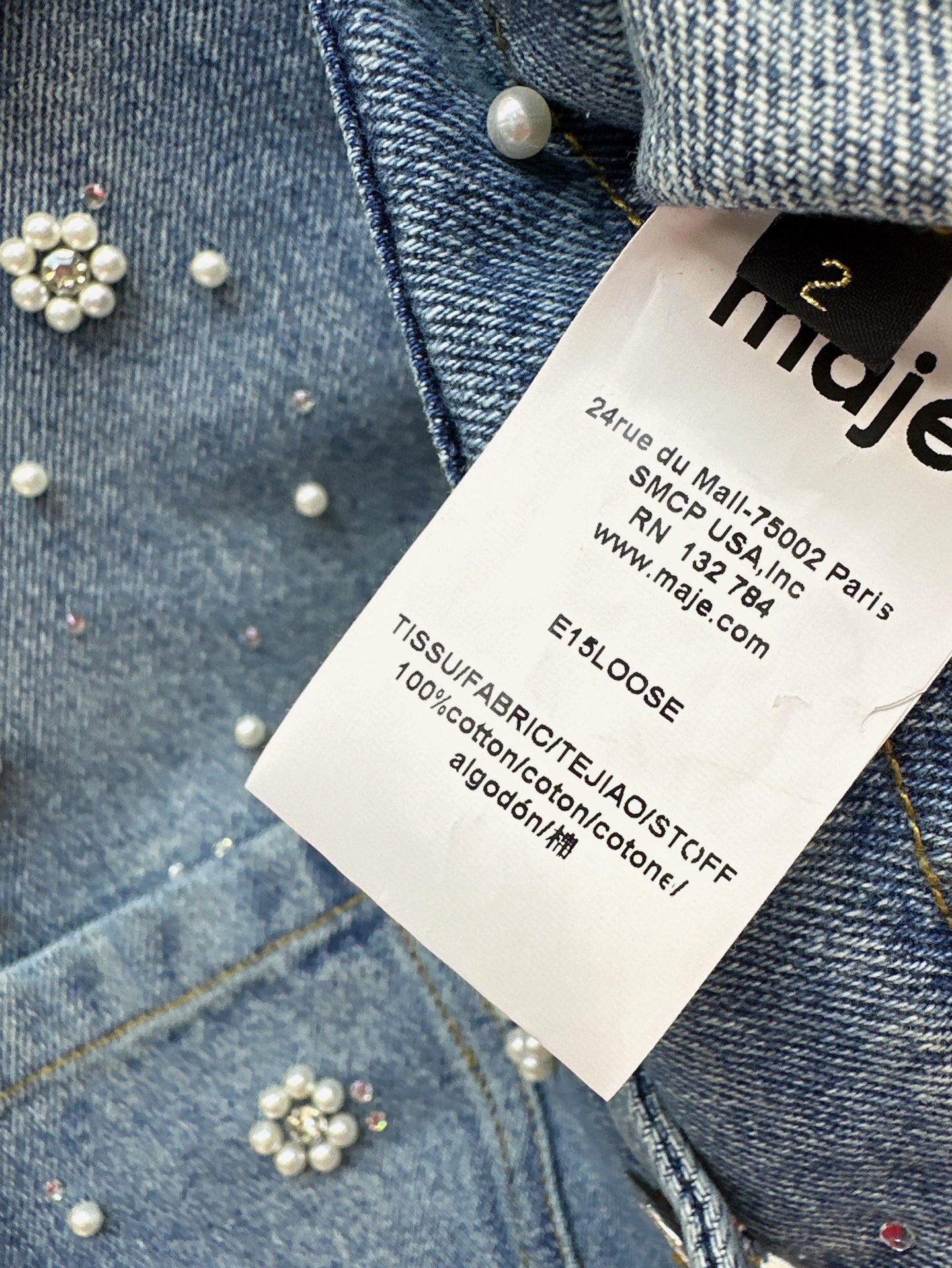 25ss beaded denim jacket
