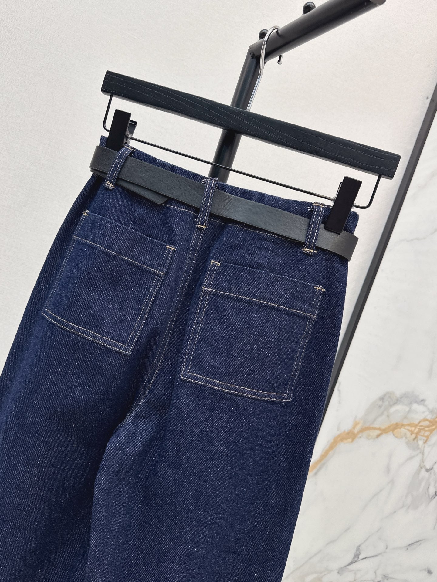 Ma 25ss wide leg jeans wth belt