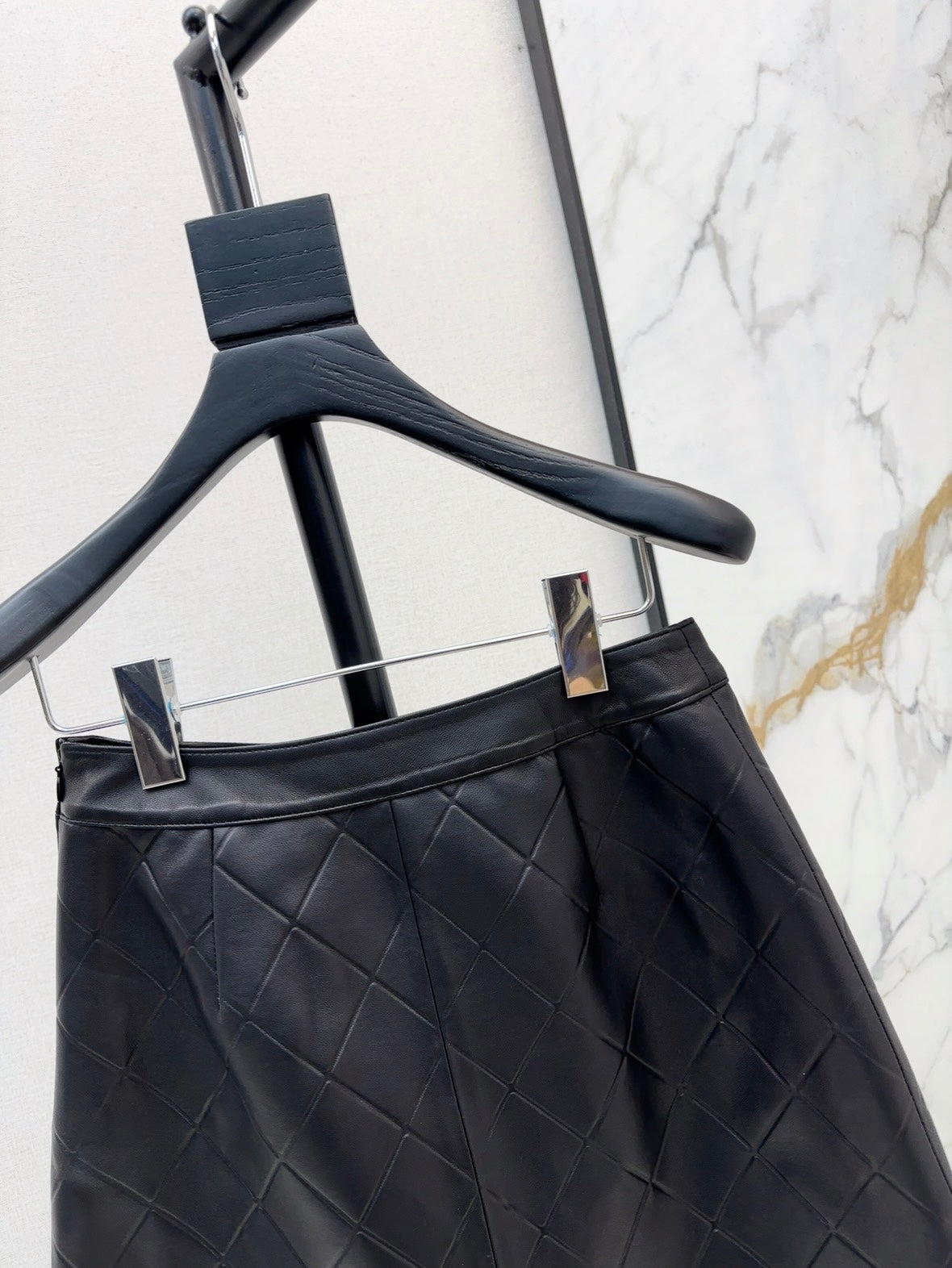 25ss genuine leather skirt