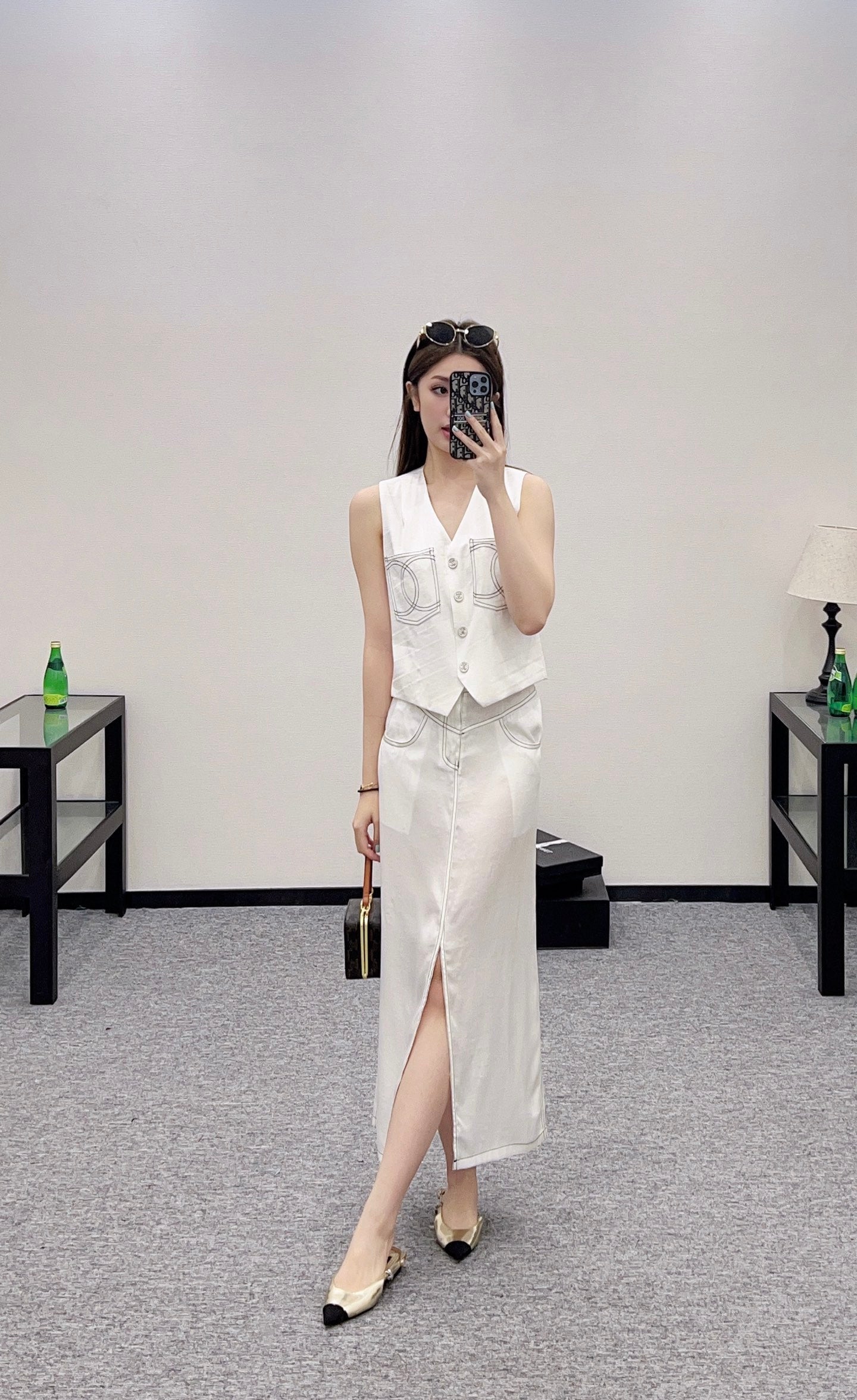 2025 new product Vest slit long skirt suit