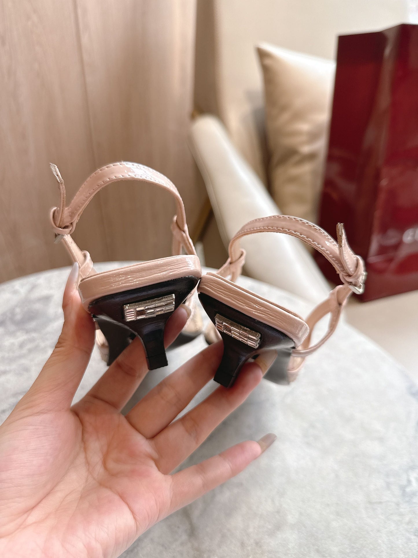 25fw Mesh upper high heels